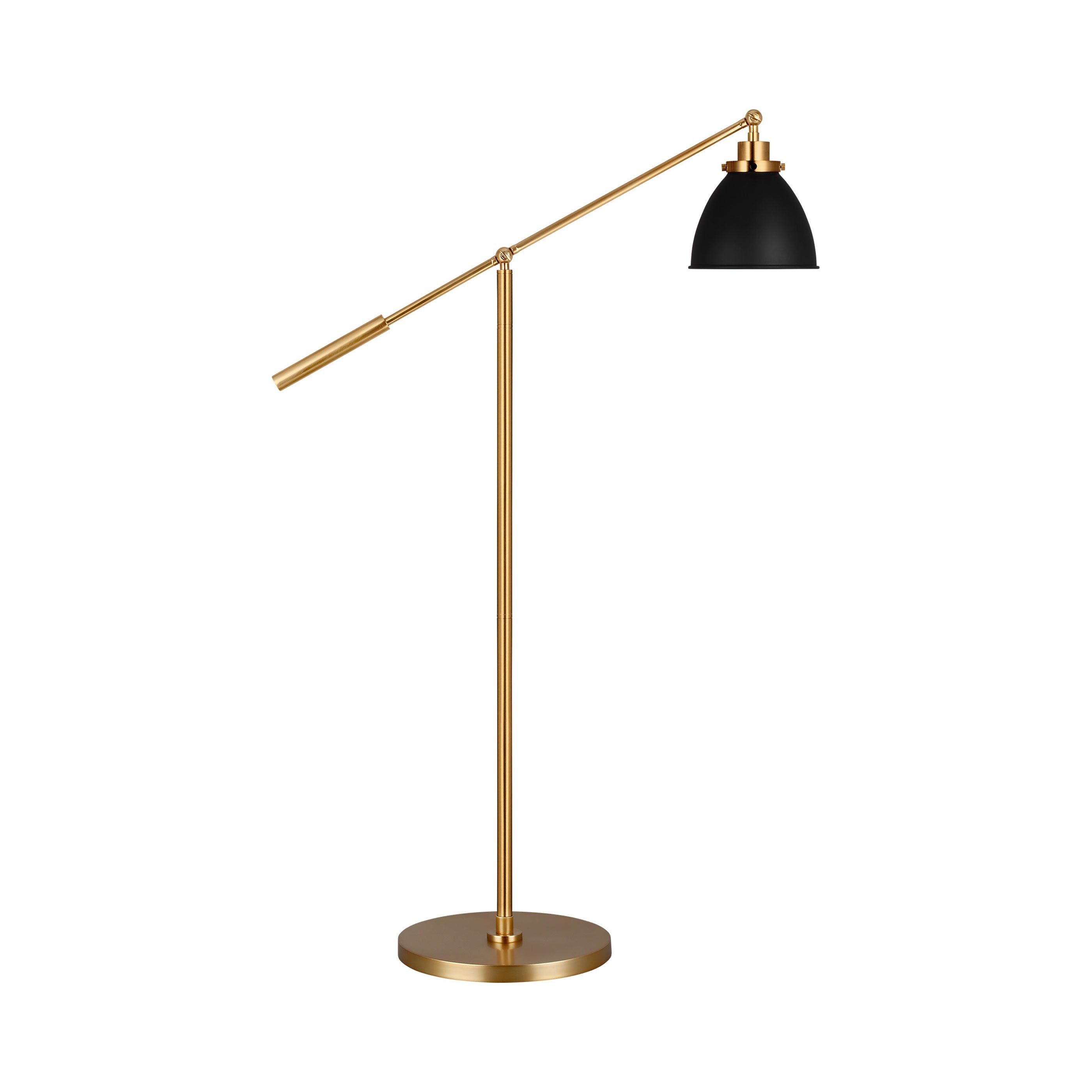 Wellfleet 46'' Adjustable Dome Floor Lamp Set in Polished Nickel