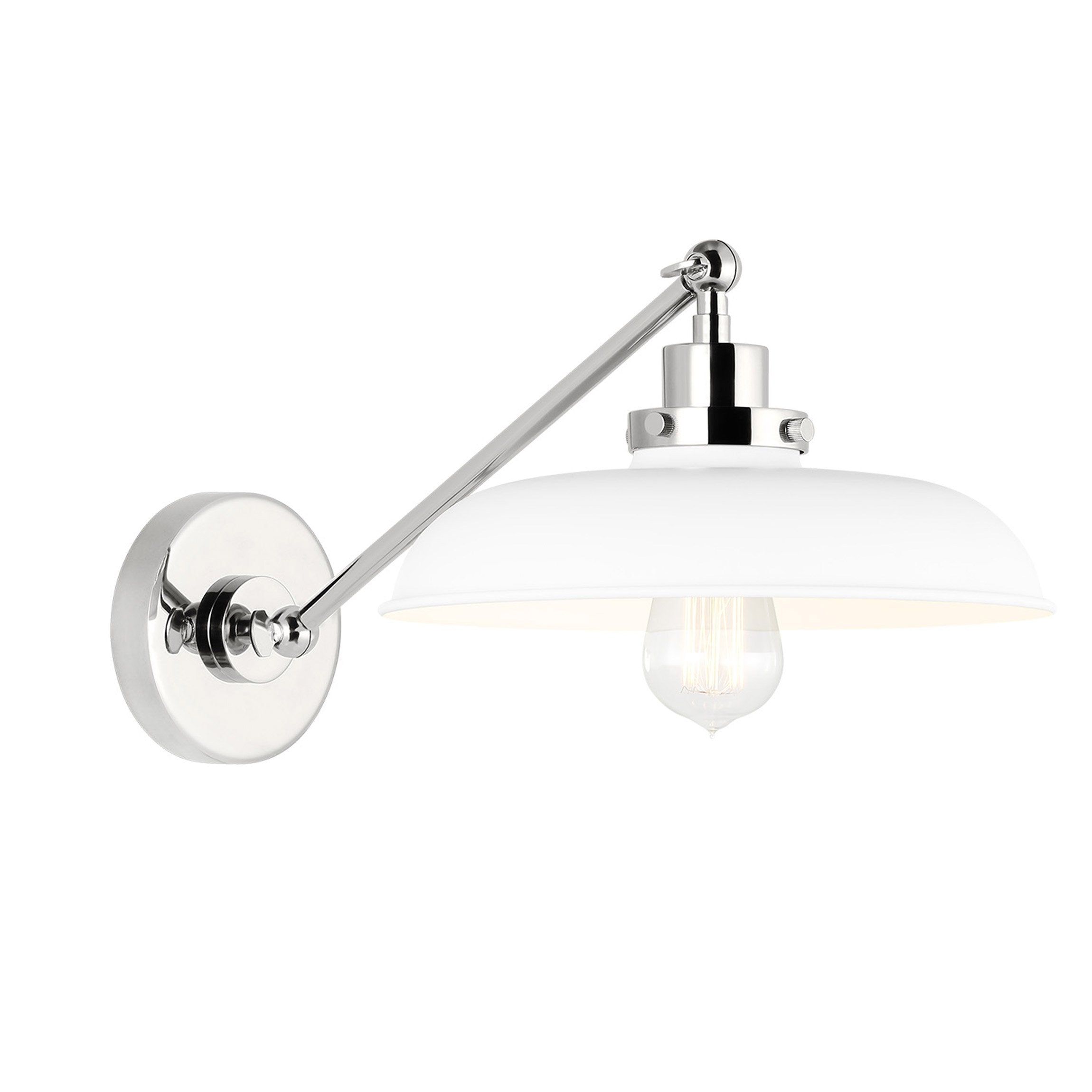 Wellfleet 8.75'' Matte White and Polished Nickel Dome Sconce