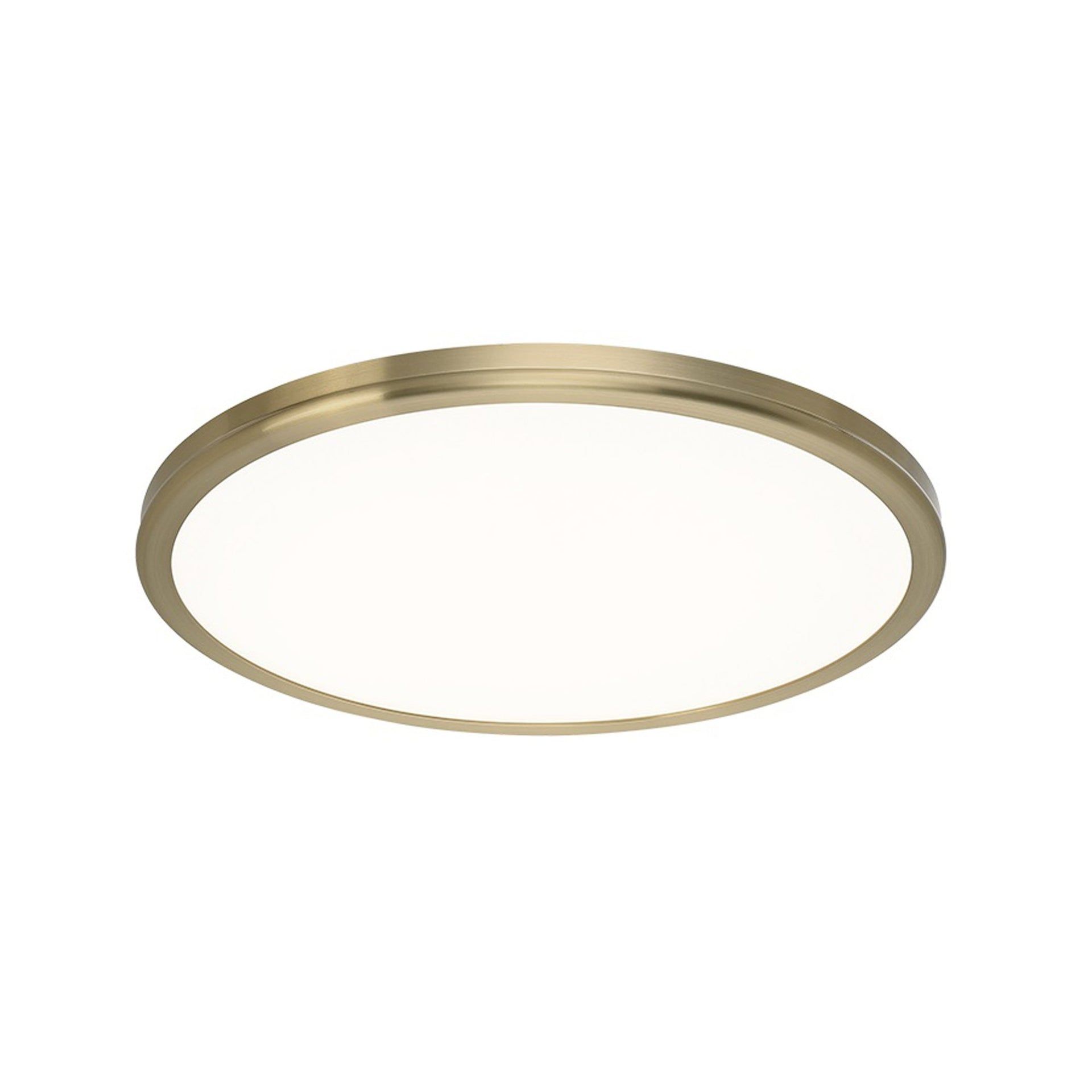 Brass and Glass LED Flush Mount with Frosted Diffuser