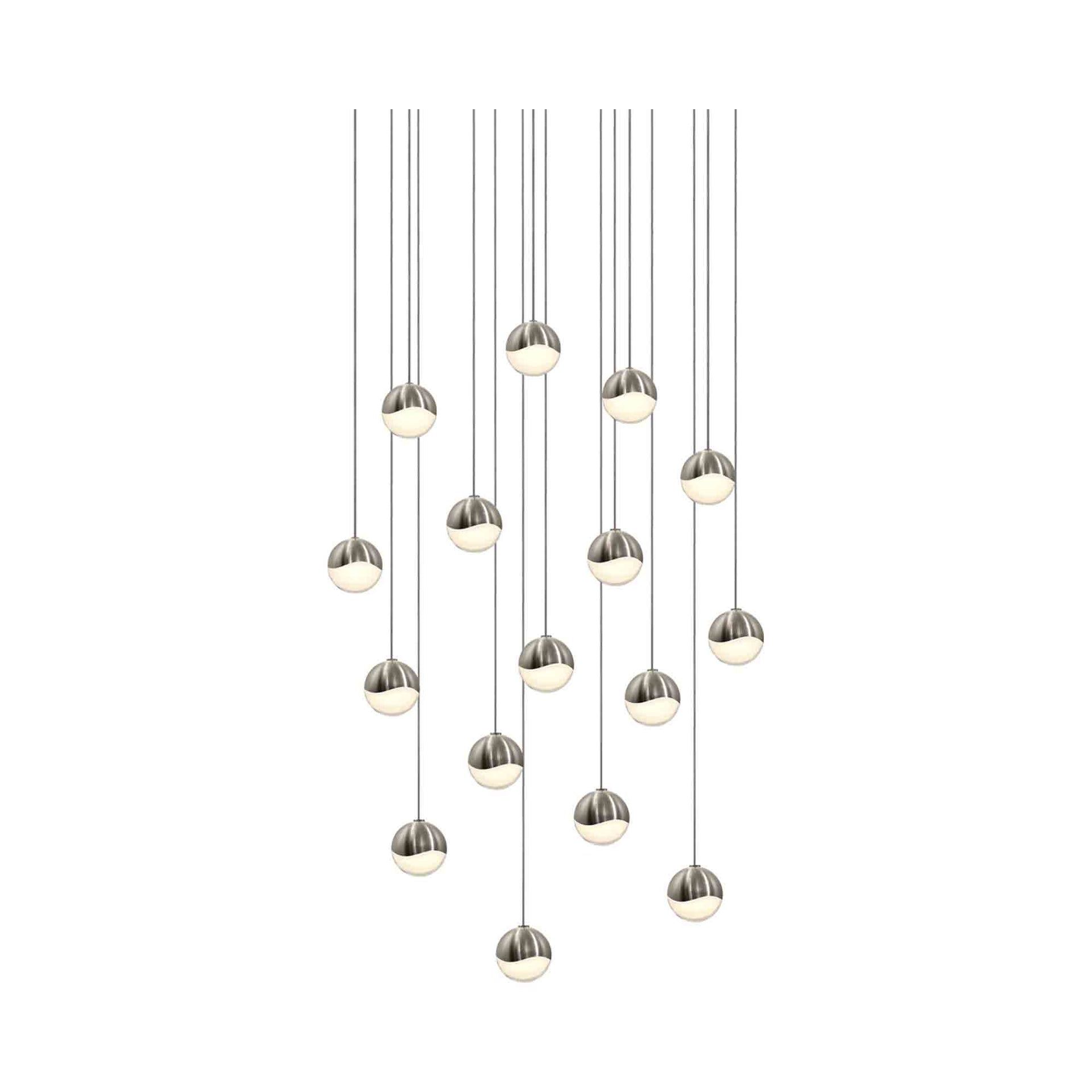 Satin Nickel 22.5" Square LED Pendant Light - Energy Star Certified