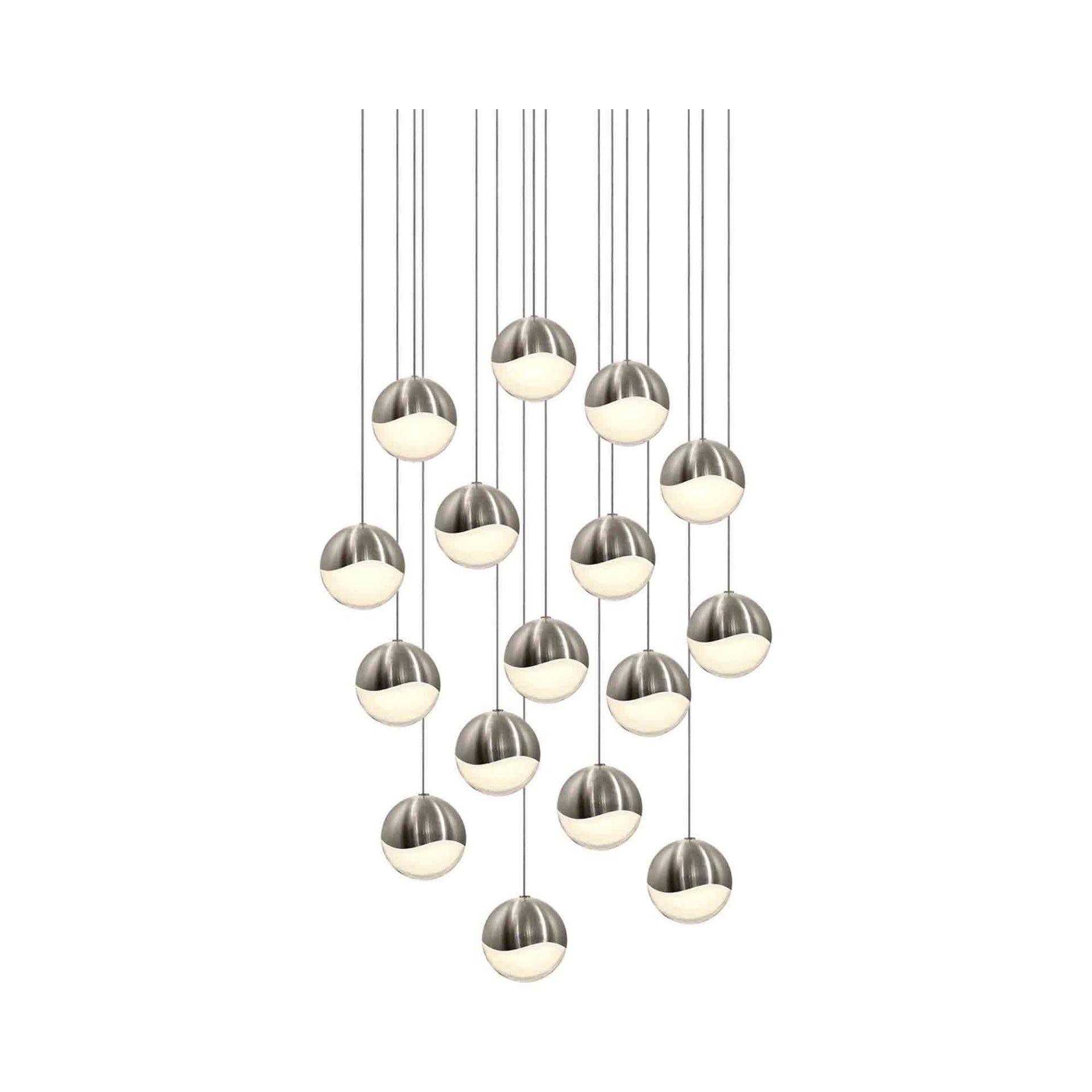 Satin Nickel 23.75" Square LED Pendant Light, Energy Star Certified