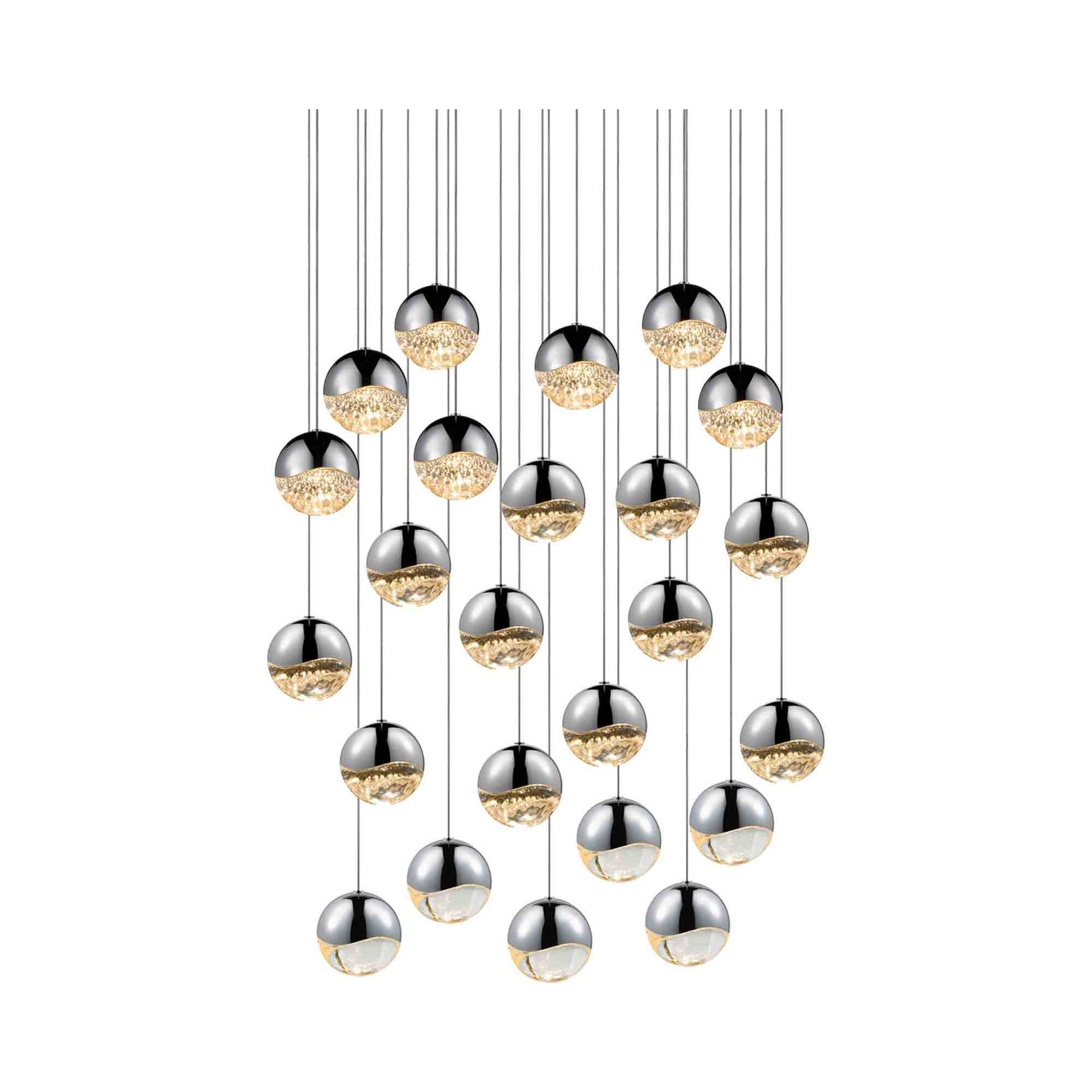 Contemporary Polished Chrome LED Globe Pendant