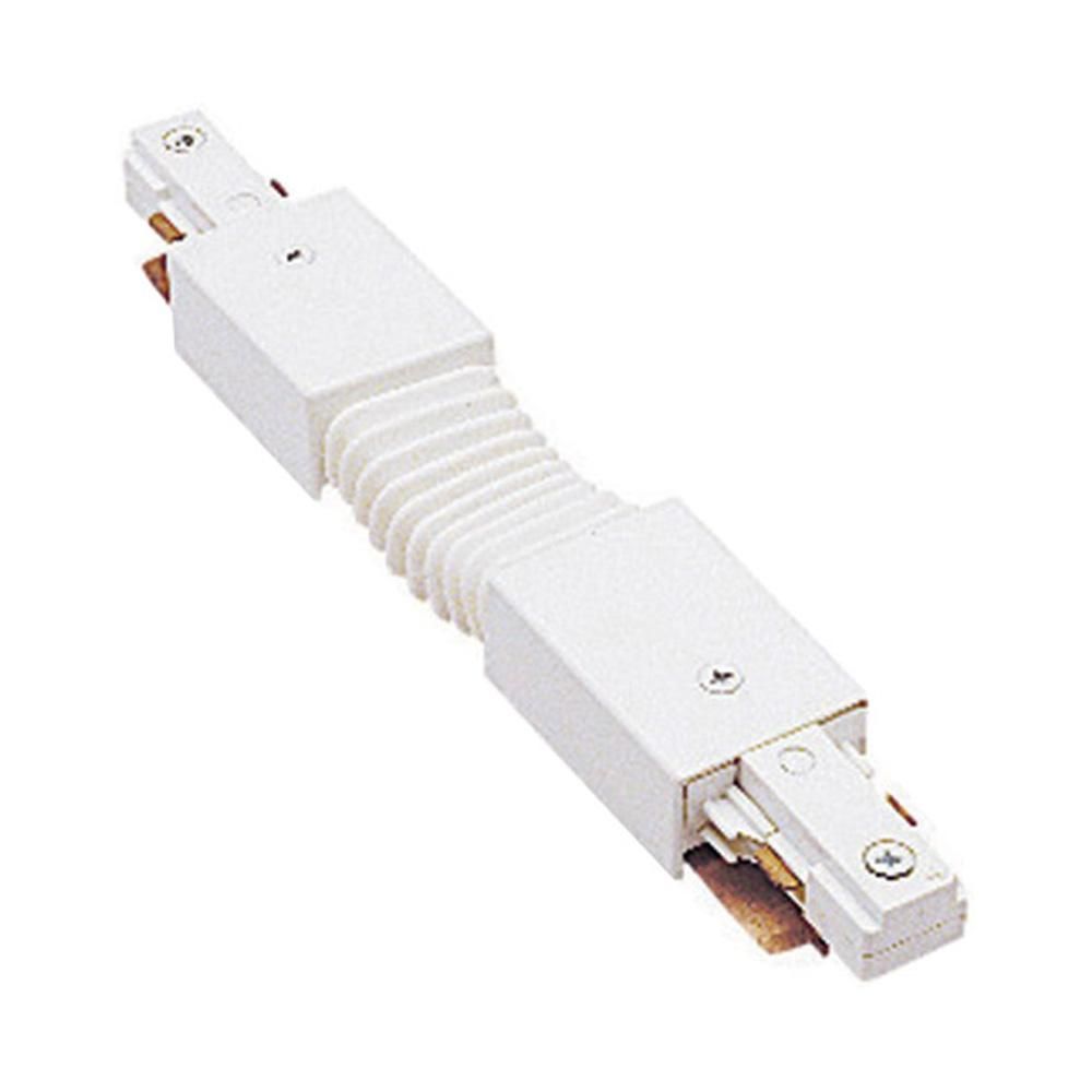 White Flexible Track Connector for Lighting Systems