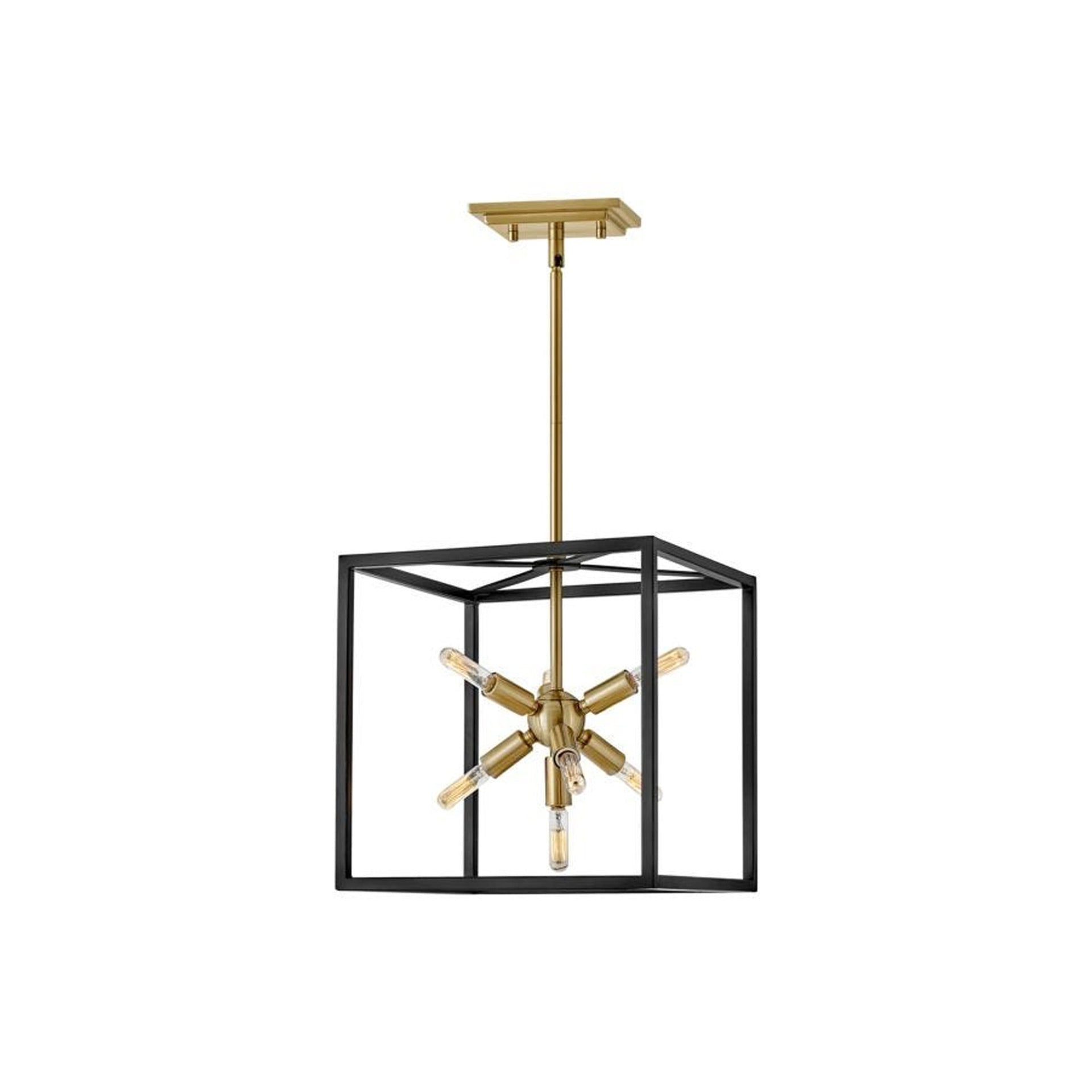 Black and Warm Brass LED Indoor/Outdoor Modern Pendant Light