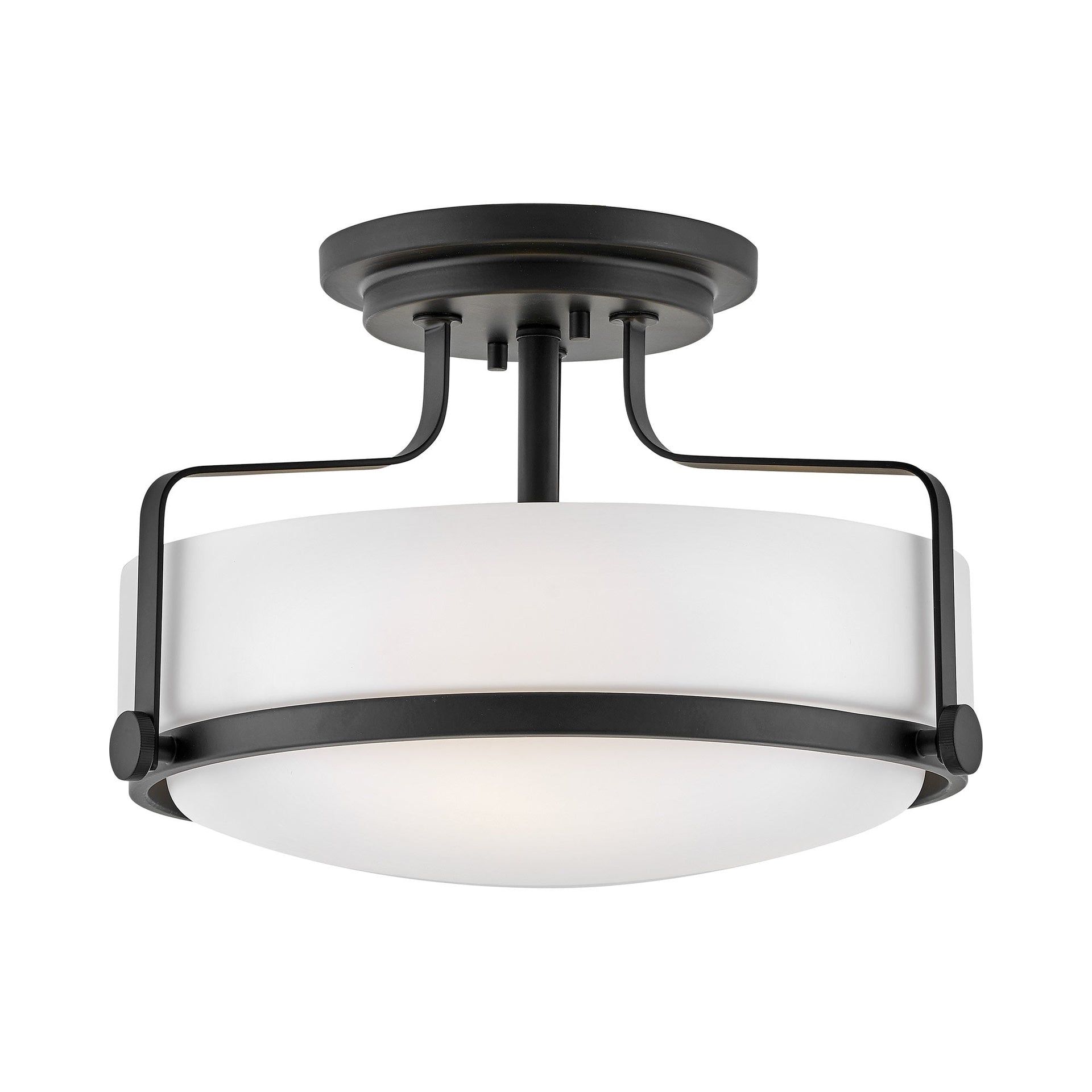 Transitional Etched Opal Globe Ceiling Light in Brushed Nickel
