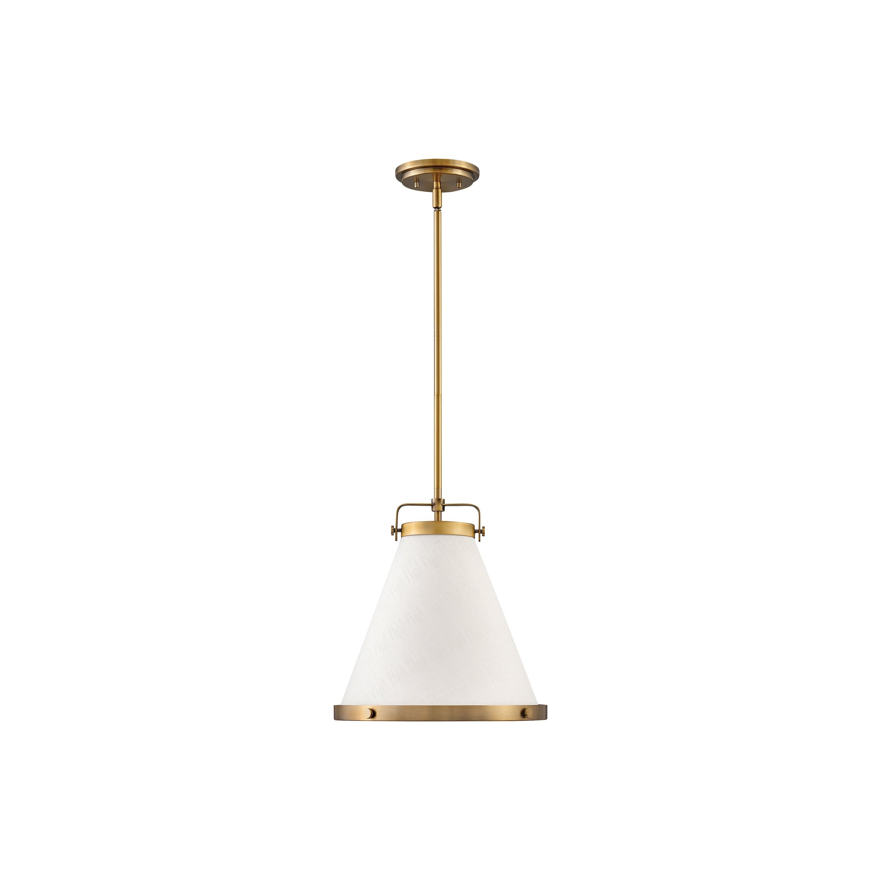 Transitional Oil Rubbed Bronze Pendant Light with Off-White Shade