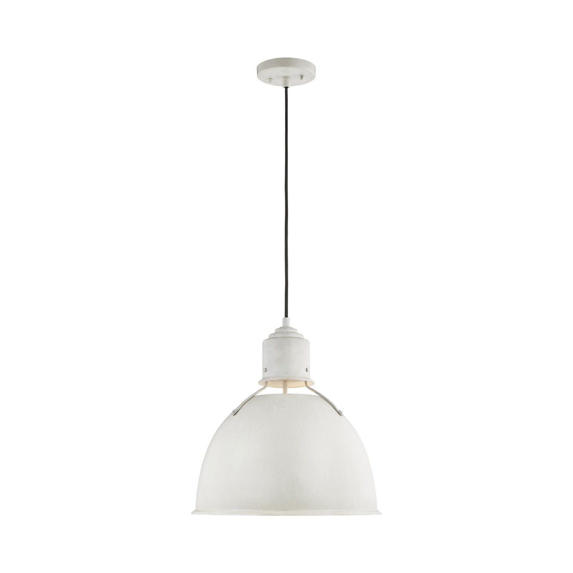 Antique White Aluminum Bowl Pendant with LED, Energy Star