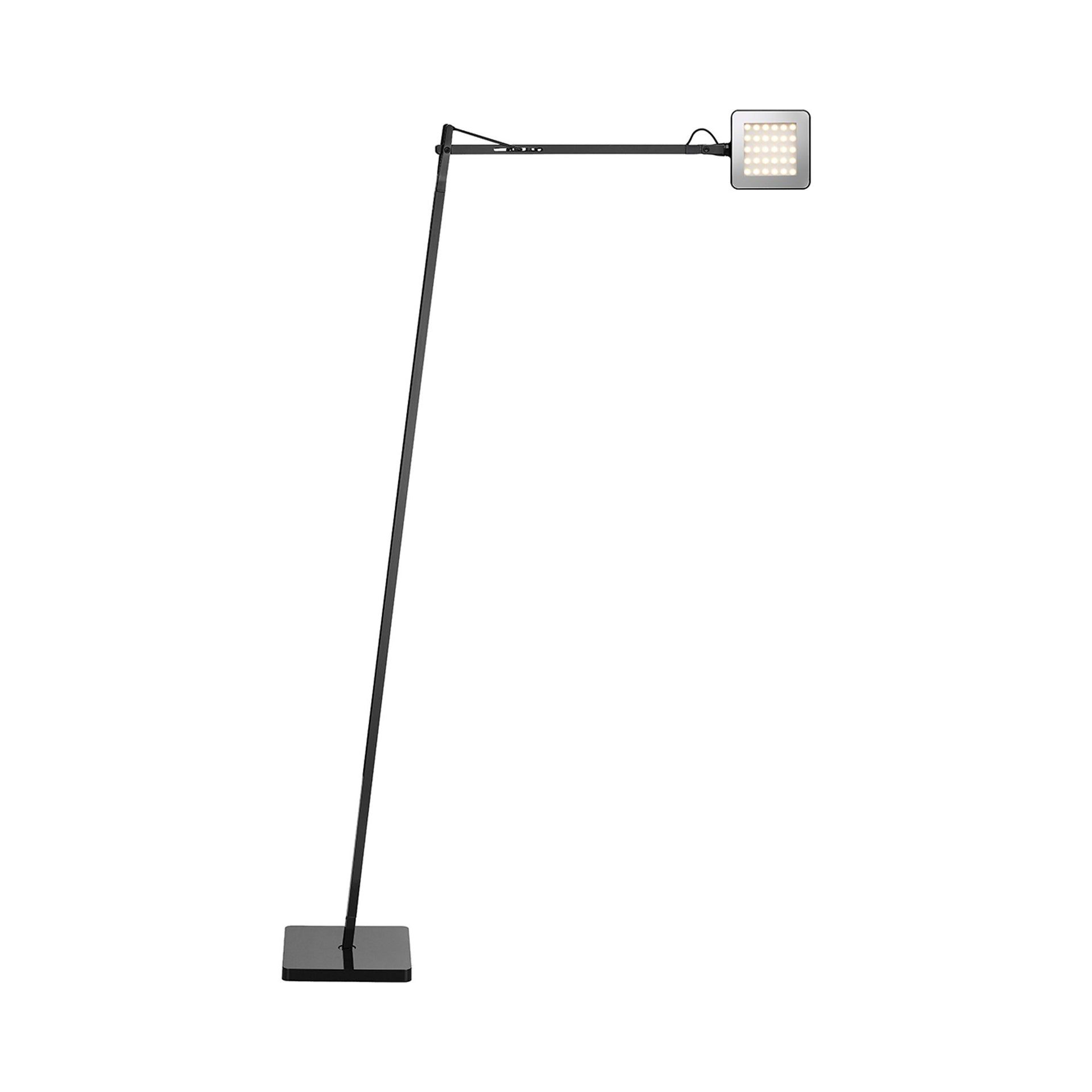 Black Adjustable LED Floor Lamp with Touch Dimmer