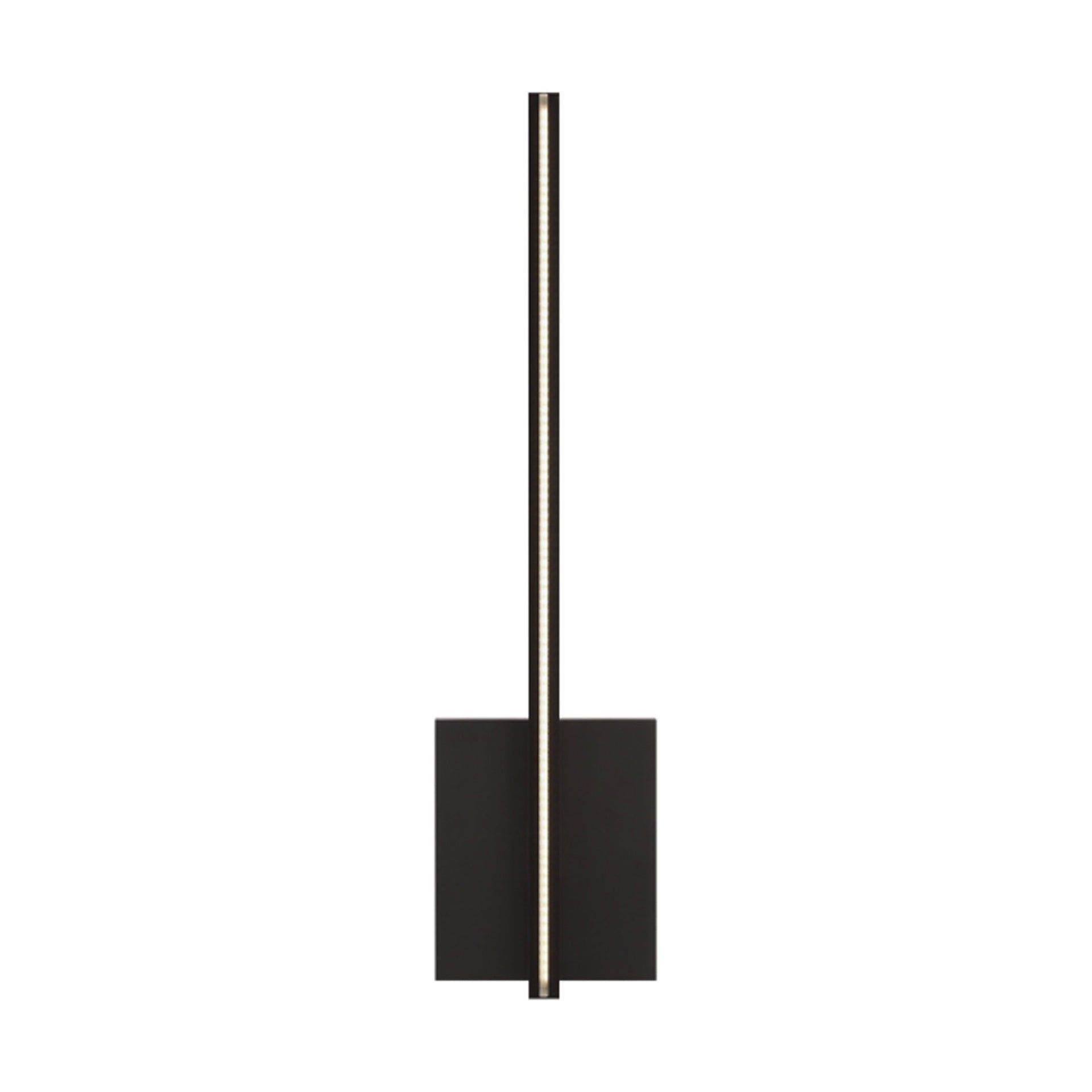 Slim Vertical Matte Black LED Wall Sconce with Acrylic Shade