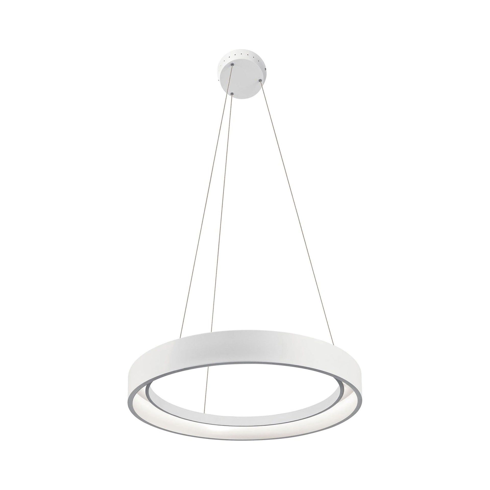 Textured White Acrylic LED Pendant with Dimmable Cool White Light