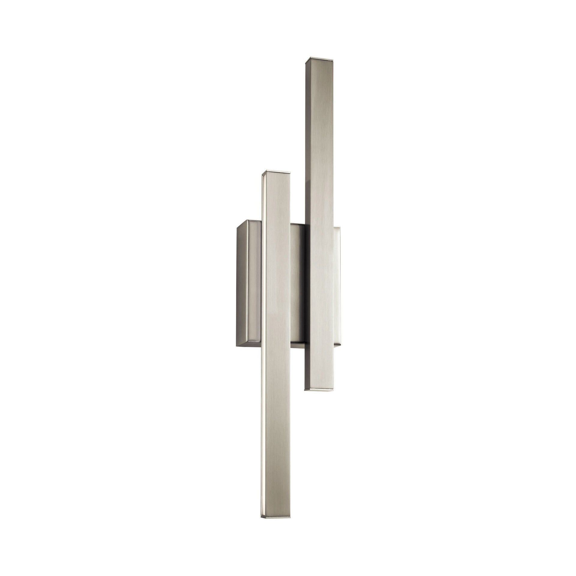 Brushed Nickel Geometric LED Sconce with Etched Acrylic Shade