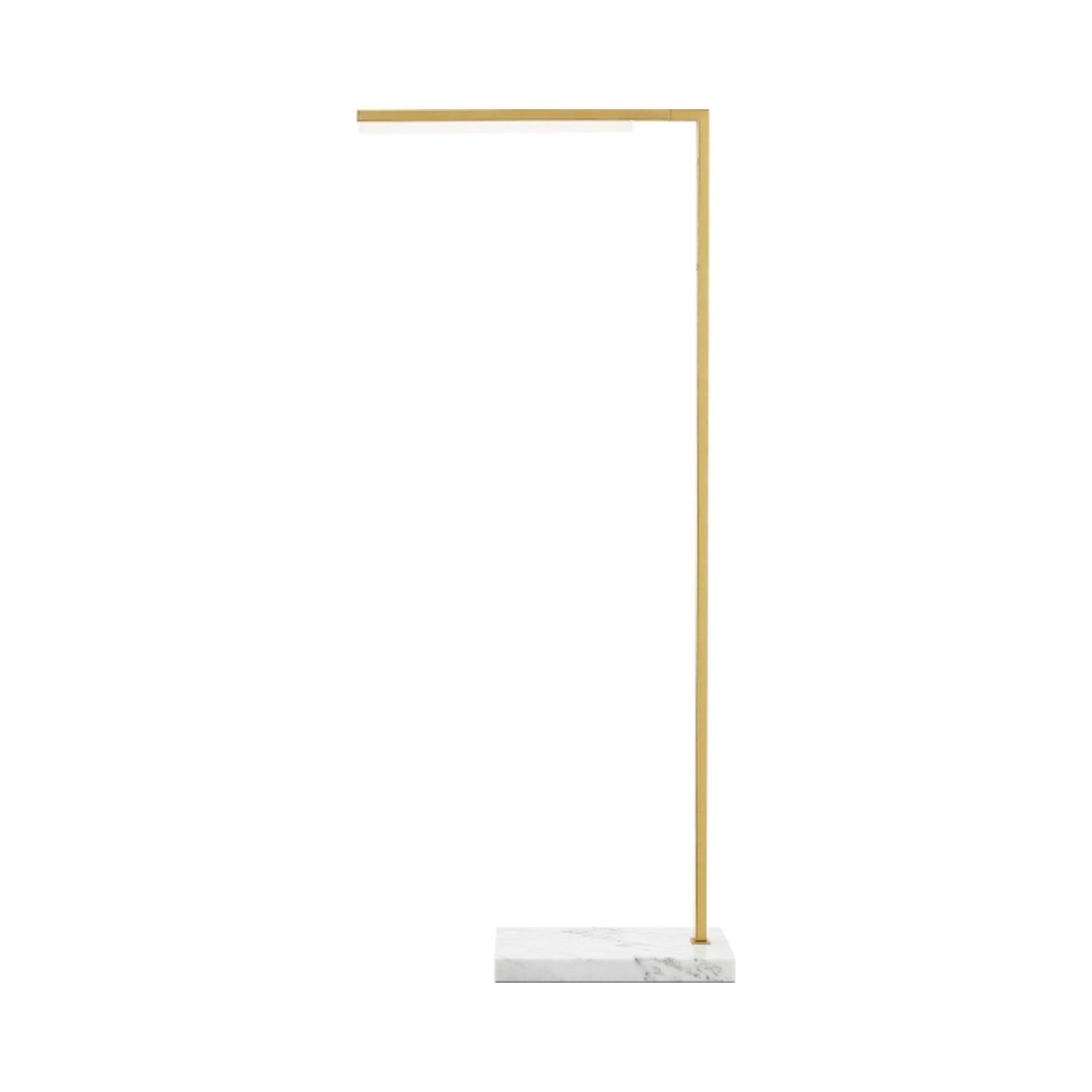 Klee 43" Polished Nickel LED Floor Lamp with White Marble Base