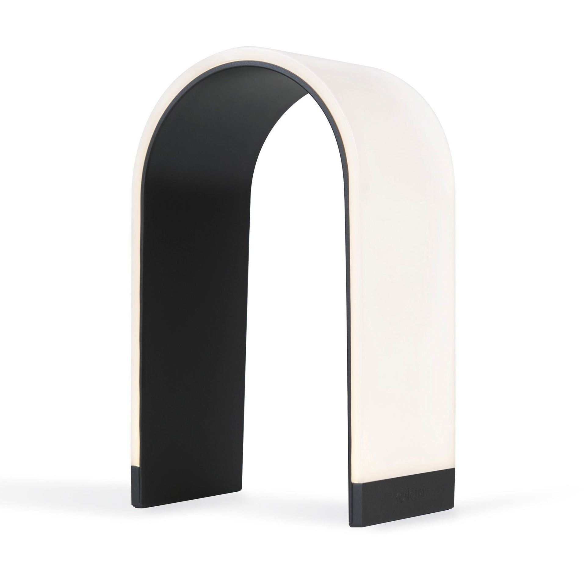 Metallic Black Arch LED Table Lamp with Aluminum Finish