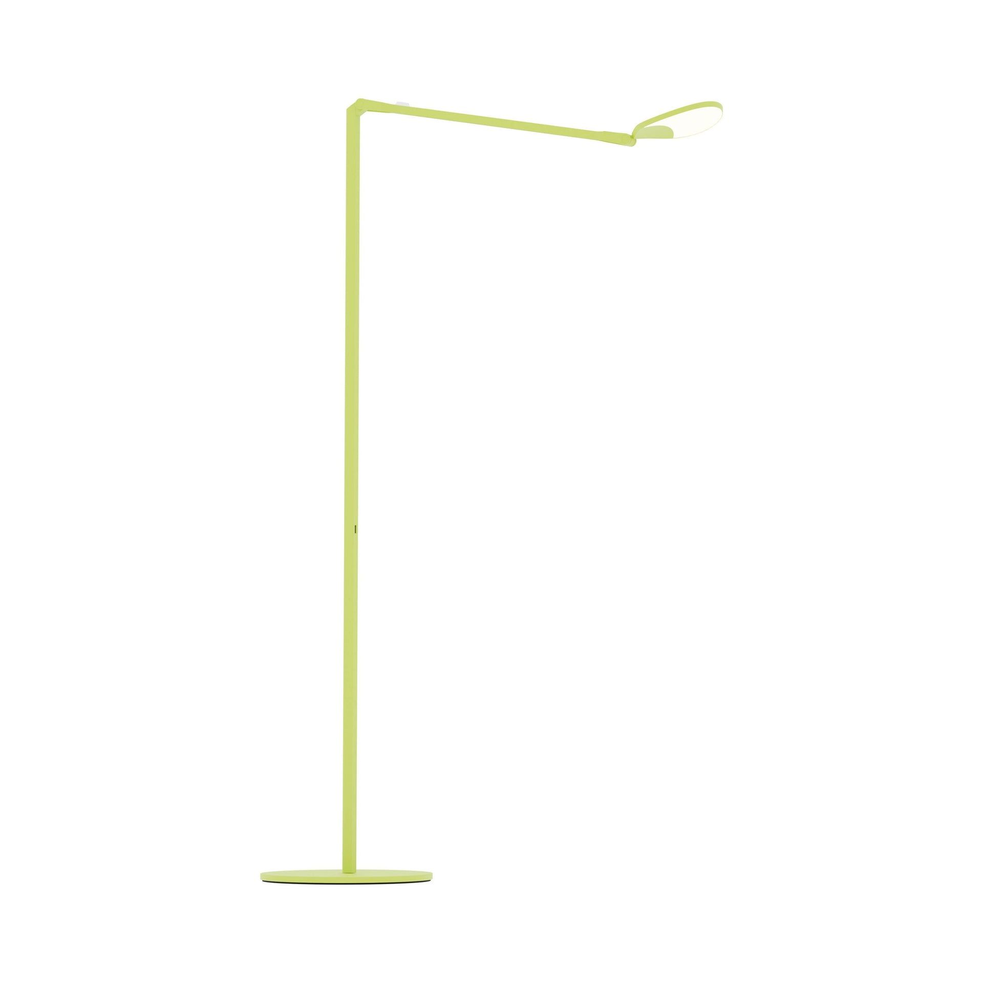 Matte Leaf Green Adjustable LED Swing Arm Floor Lamp