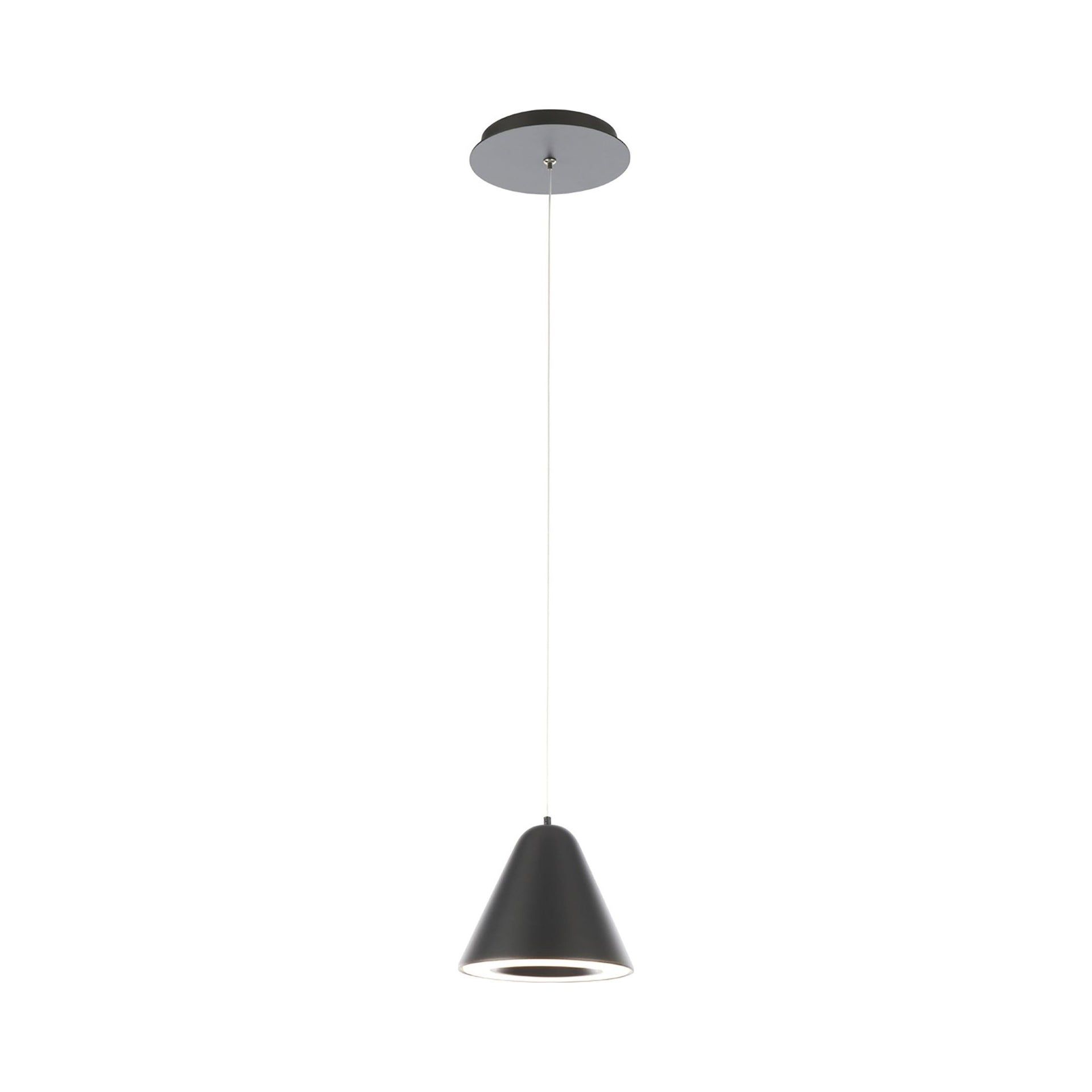Mini Kone Black Spun Aluminum LED Pendant Light for Indoor/Outdoor