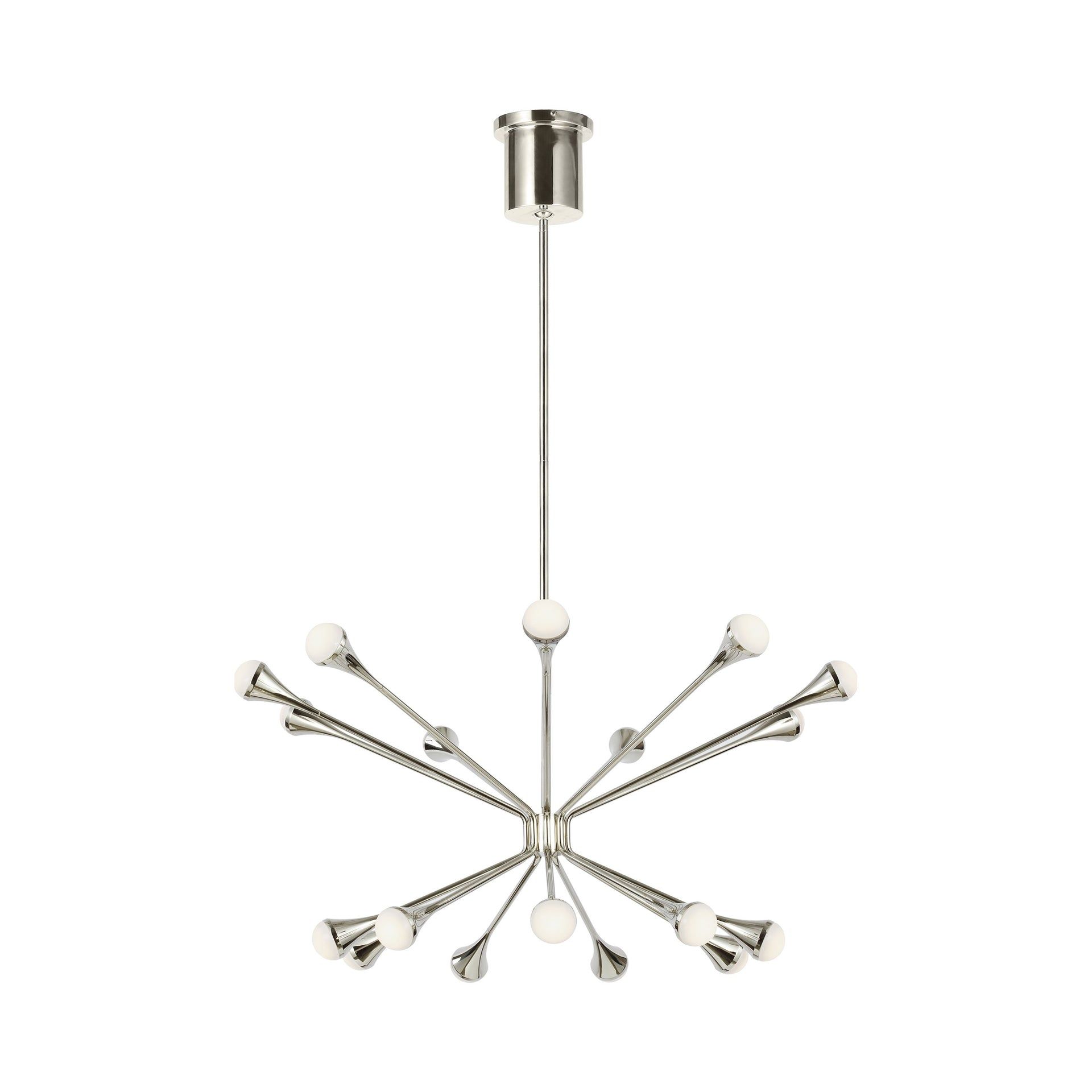 Polished Nickel 18-Light LED Chandelier with Orbed Diffusers