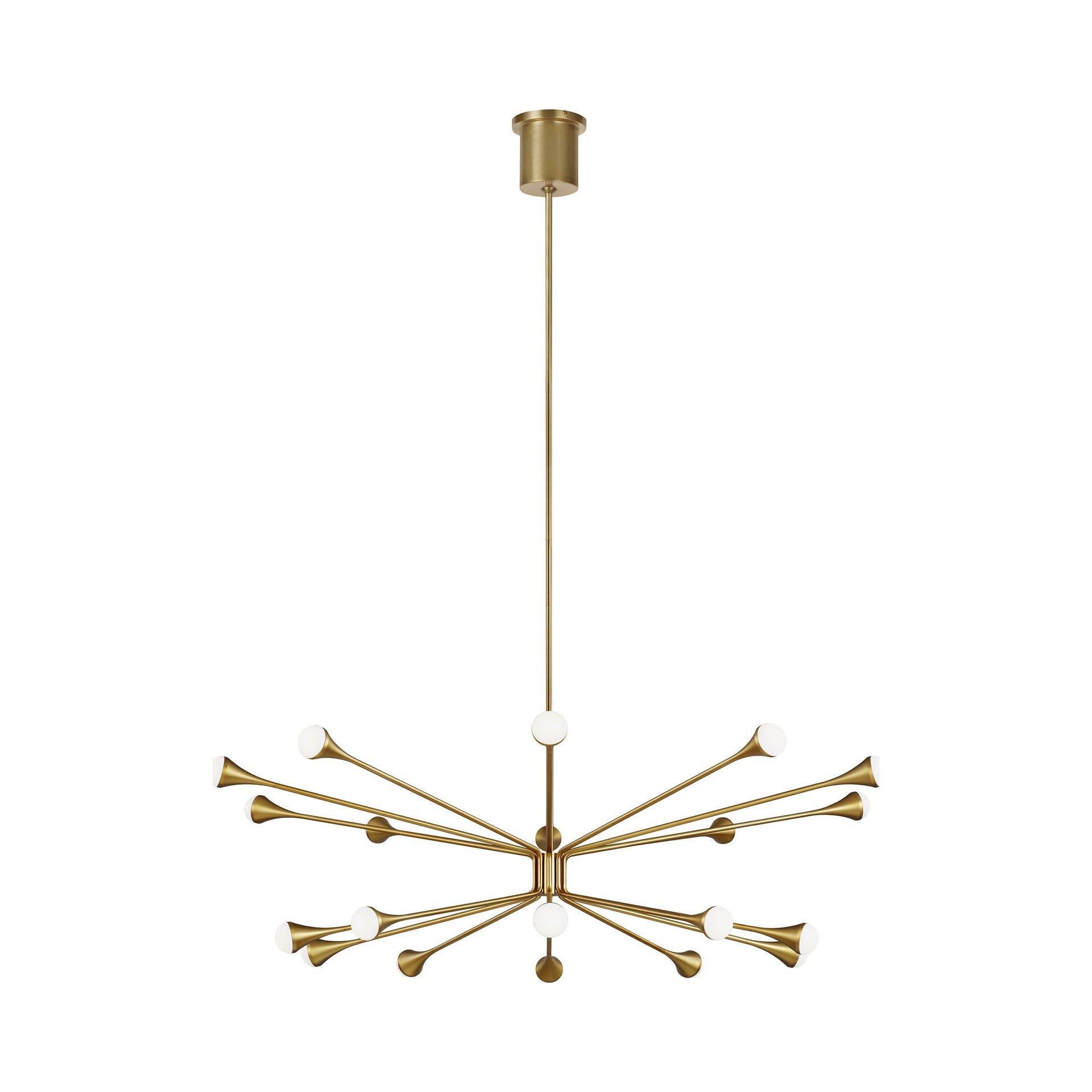 Aged Brass 20-Light LED Mid-Century Modern Chandelier
