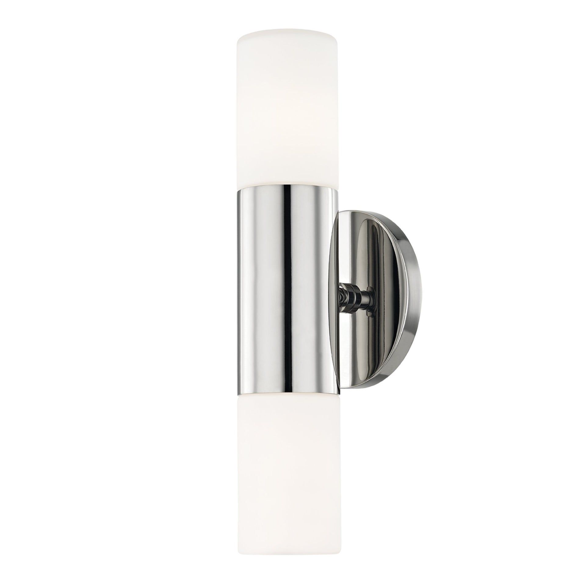 Lola Sleek Polished Nickel 2-Light Wall Sconce with Opal Matte Glass