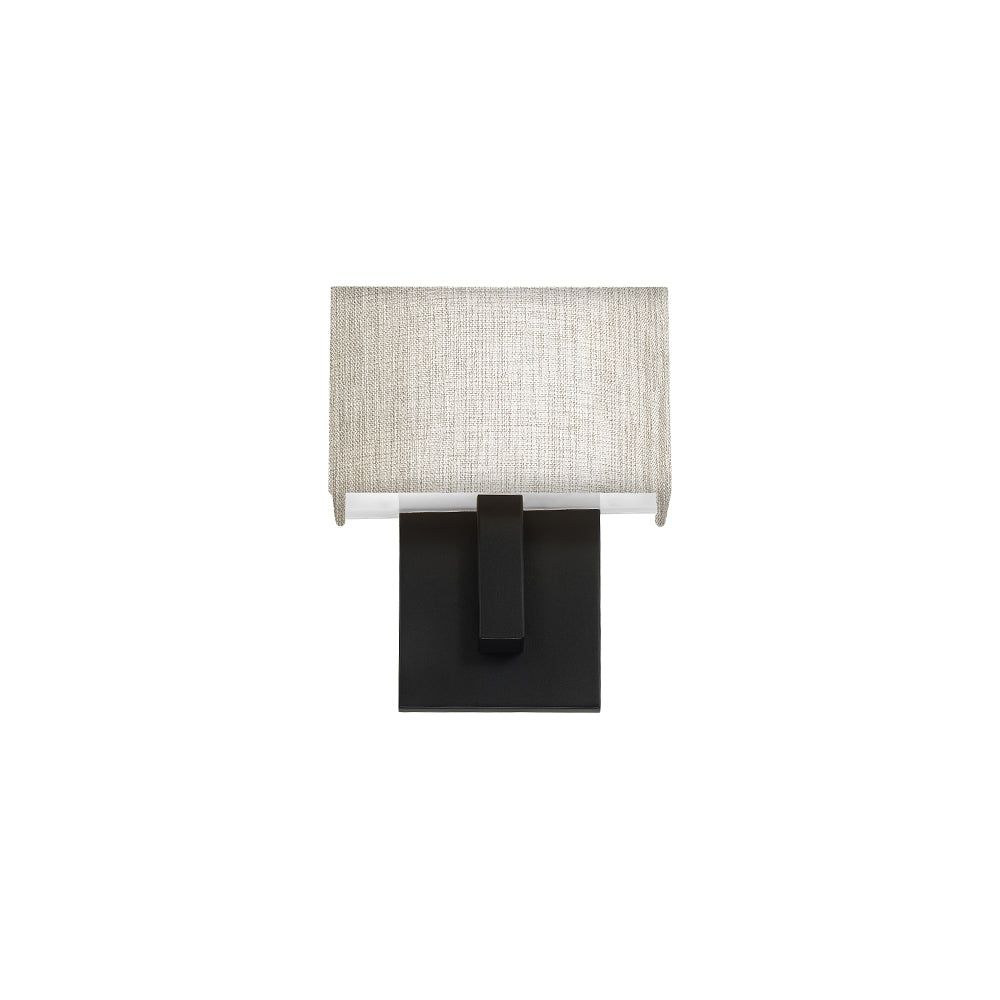 Manhattan Black Fabric Shade Dimmable LED Wall Sconce