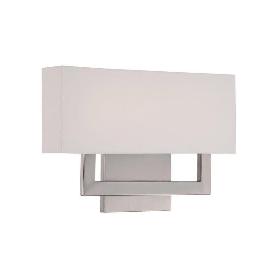 Urban Elegance 15" Nickel LED Wall Sconce with Fabric Shade