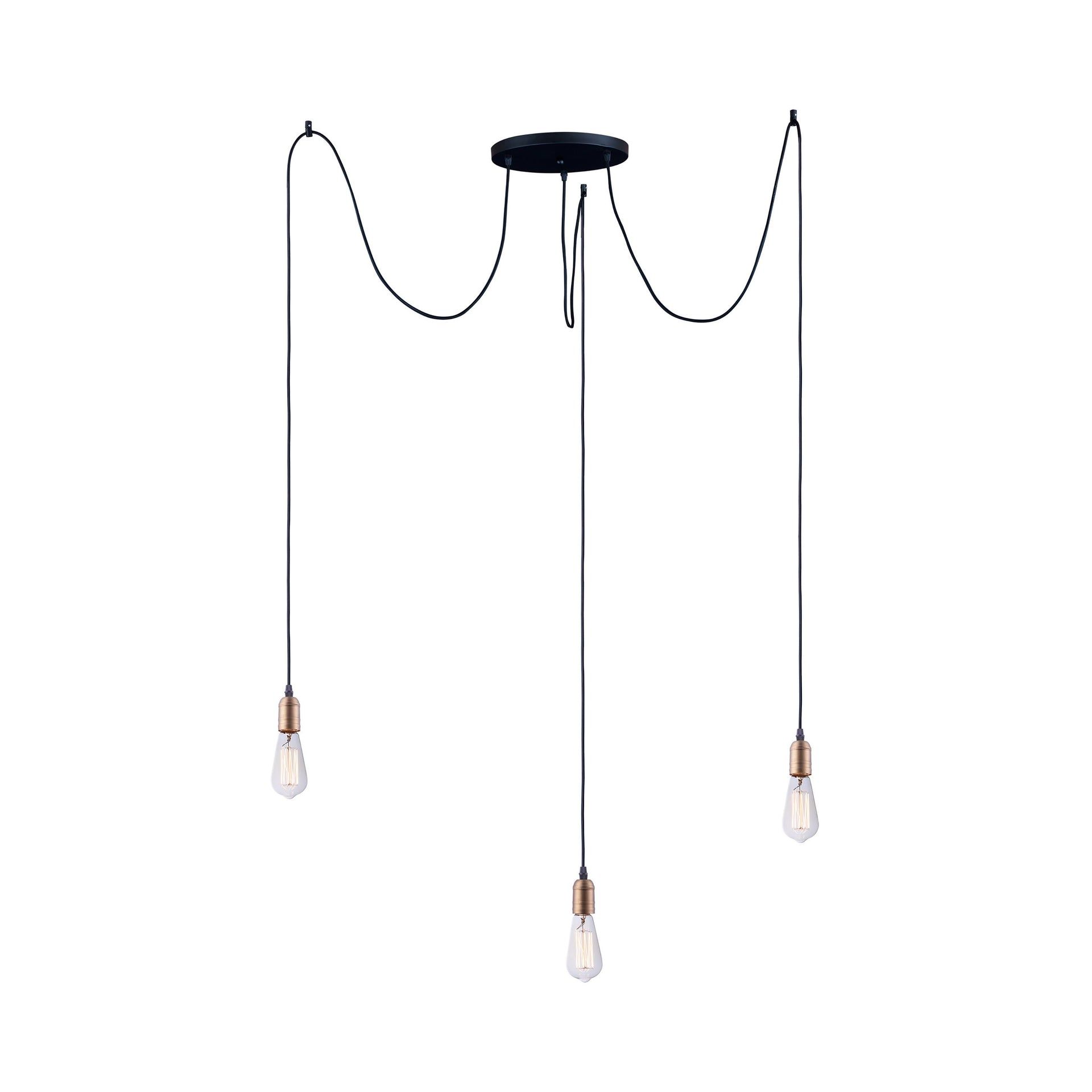 Early Electric Weathered Zinc 4-Light Adjustable Pendant