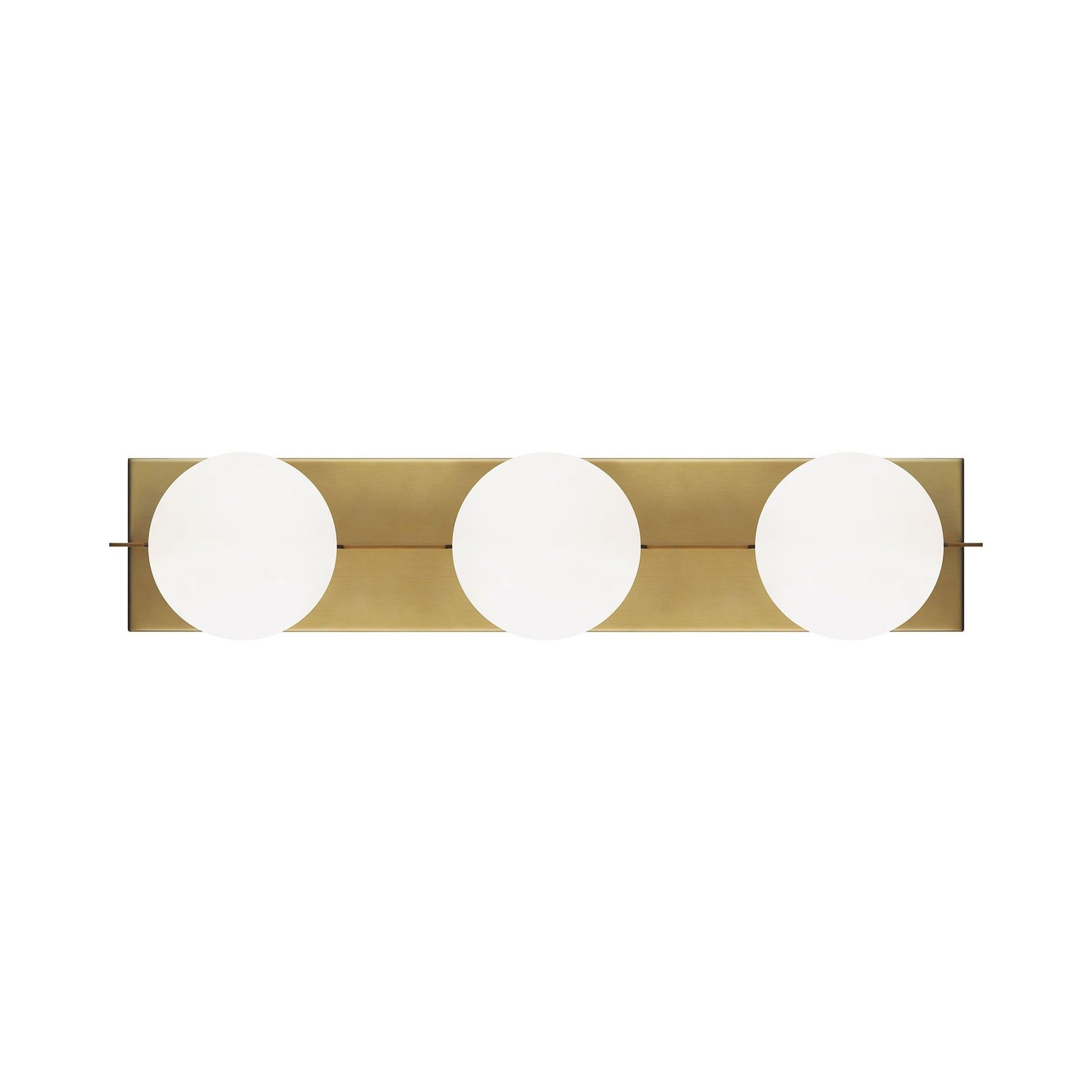 Orbel Aged Brass 3-Light LED Bathroom Vanity with Frosted Glass