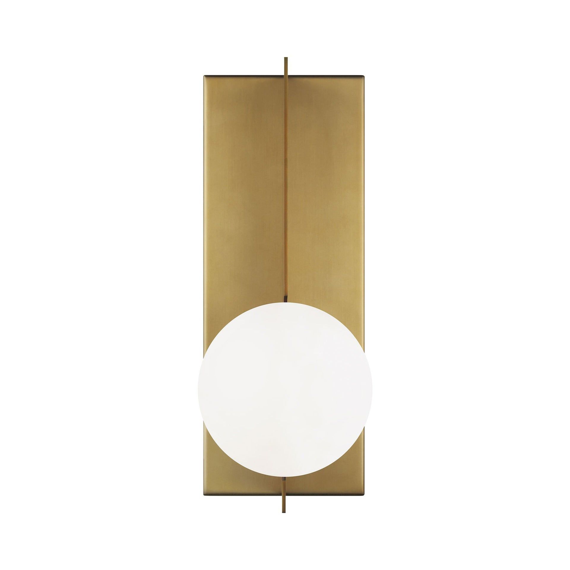 Orbel Mid-Century Modern Aged Brass and Black Glass Sconce