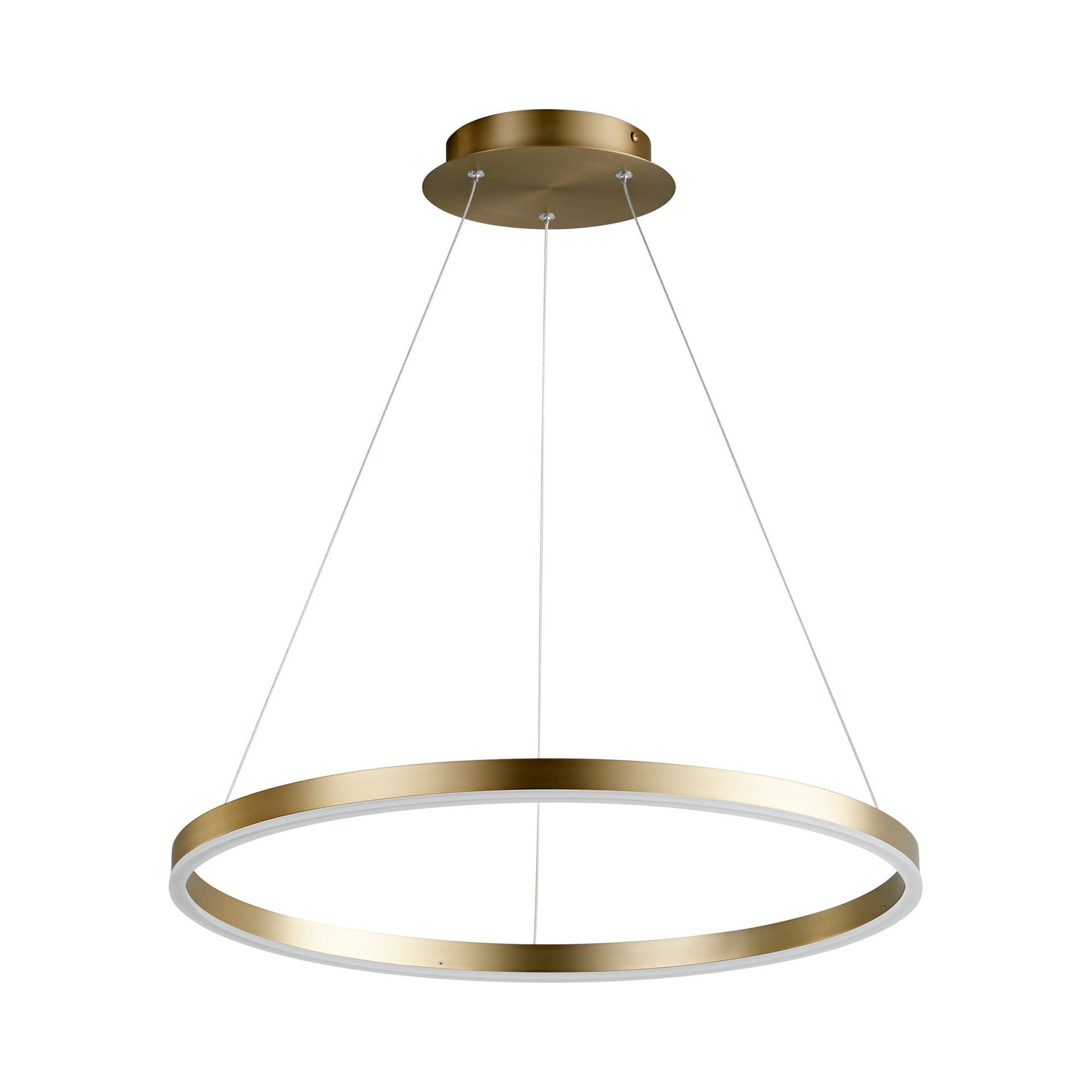 Circulo Contemporary Aged Brass LED Pendant Light