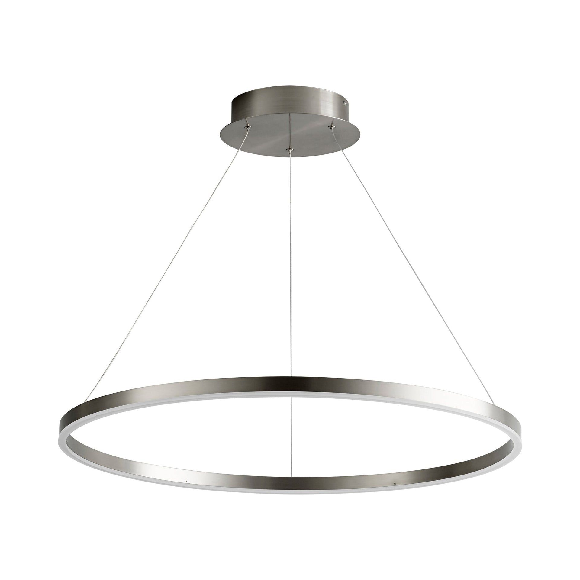 Sleek Satin Nickel 31.5" Circular LED Pendant Light