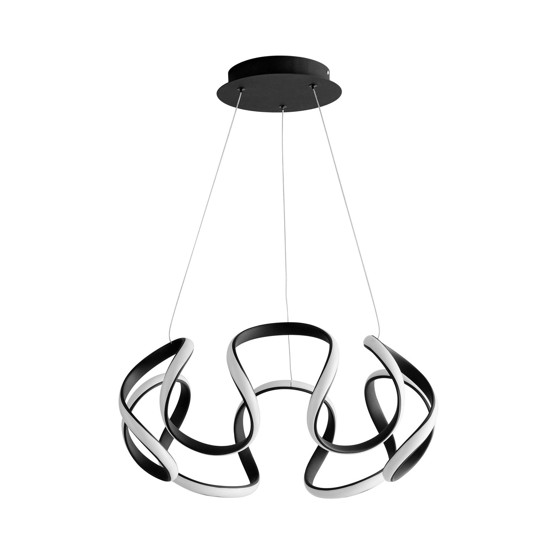 Modern Cirro 22" Black LED Chandelier with Matte White Silicone Shade