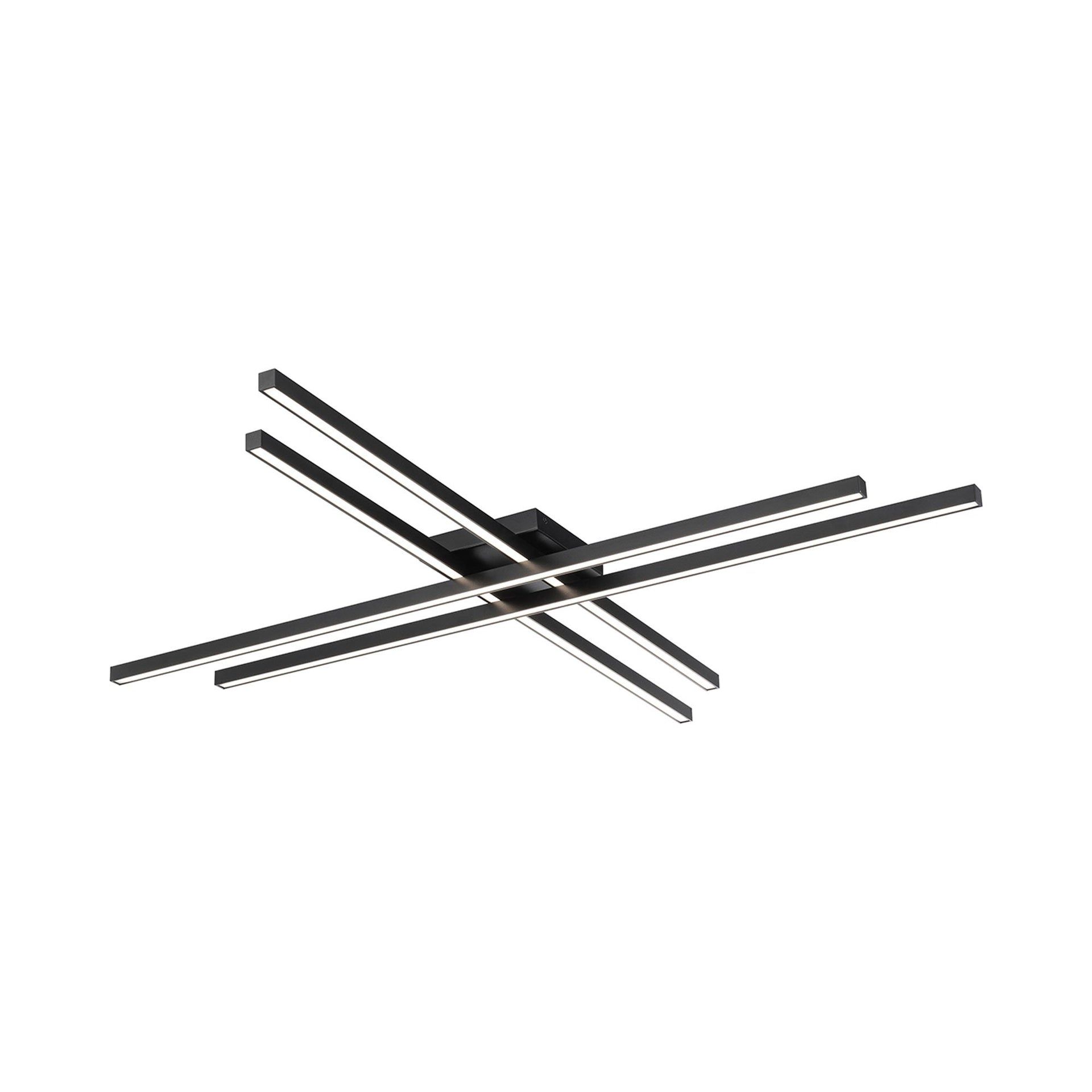 42" Black Glass LED Flush Mount Ceiling Light