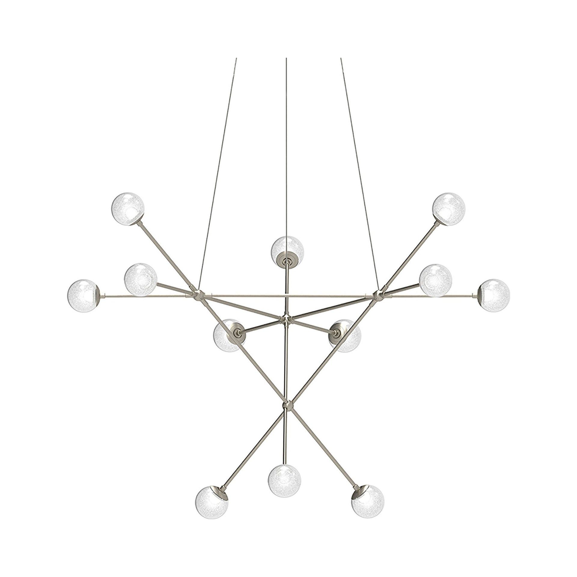 Satin Nickel 40" LED Glass Globe Pendant Light