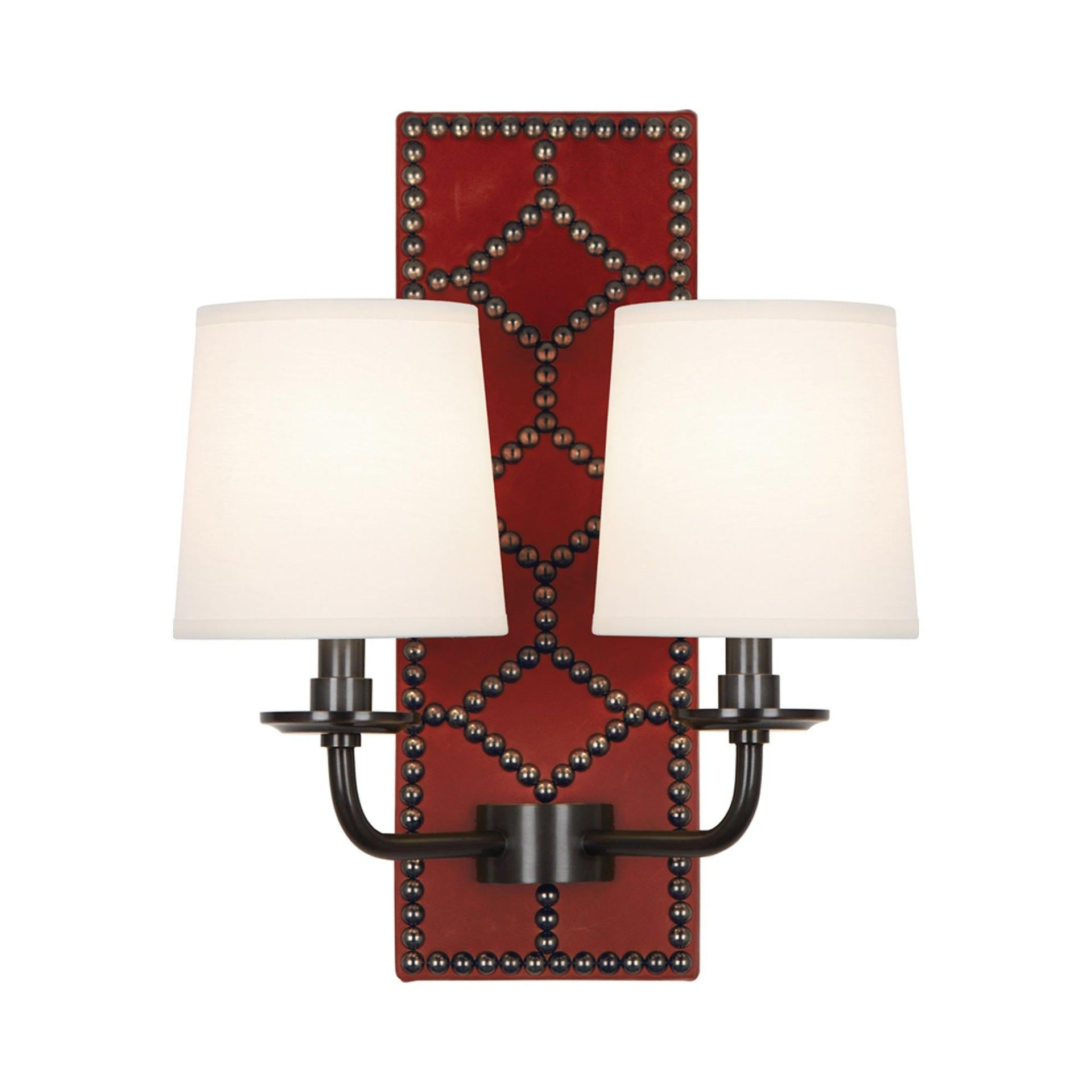 Colonial Williamsburg Inspired 16.5" Brass & Bronze Sconce with Leather Backplate