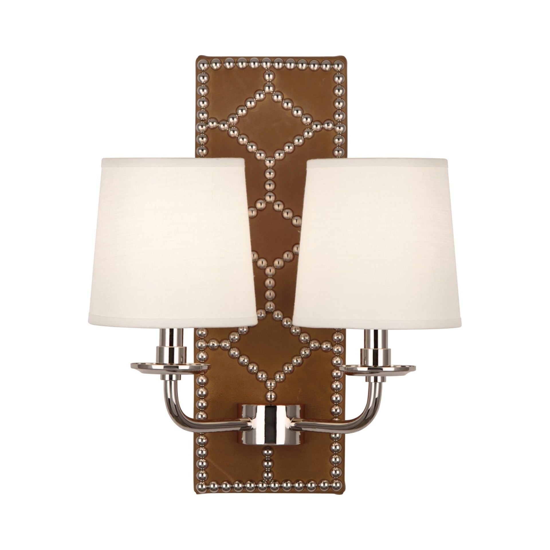 Black Nickel Energy Star Wall Sconce with Fabric Shades