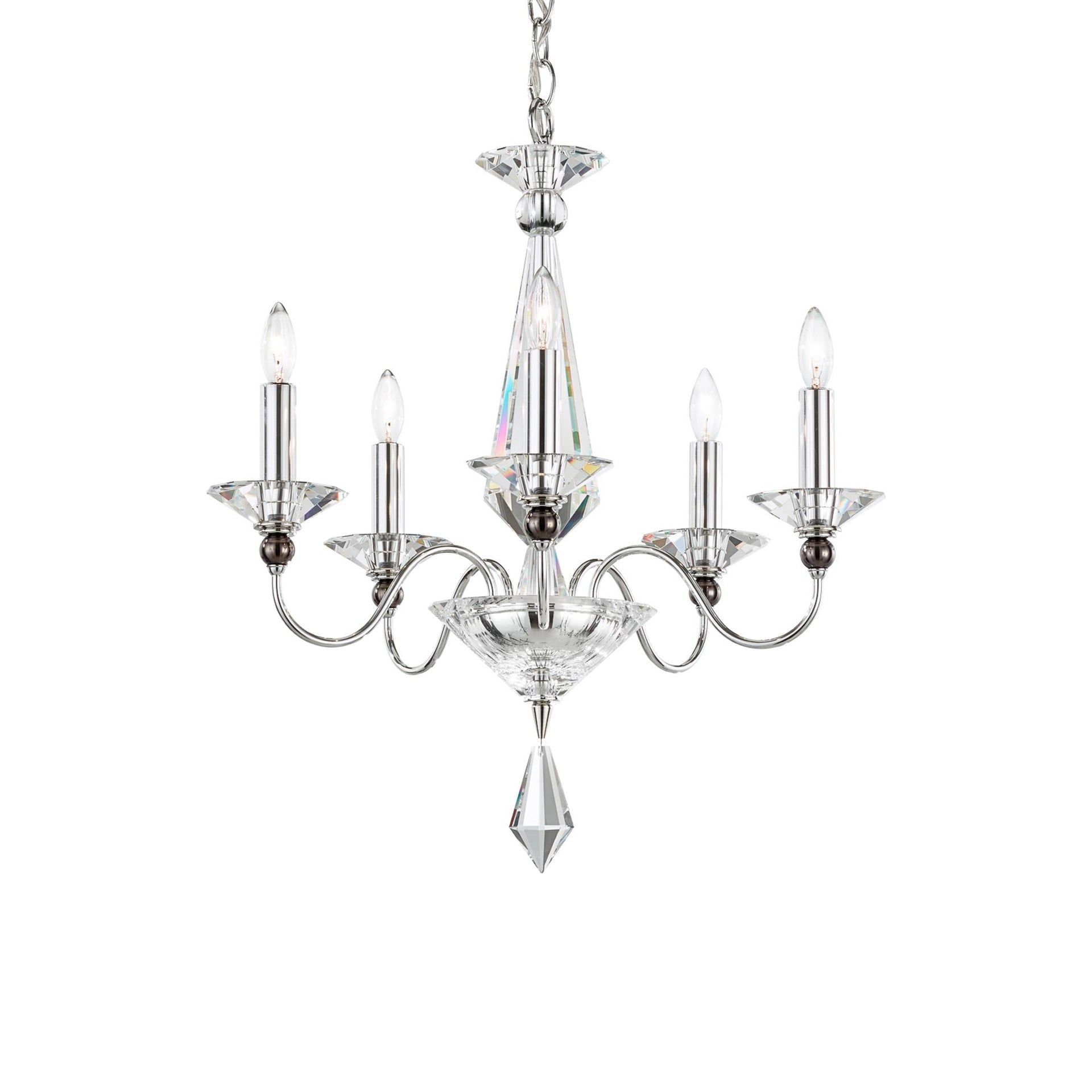 Elegant Silver Crystal 20-Light Tiered Candle Chandelier