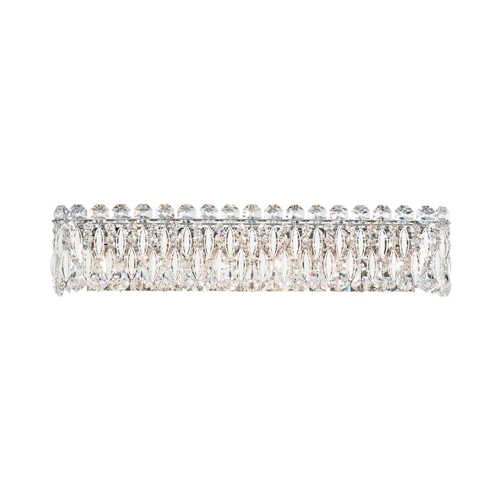Antique Silver 6-Light Sconce with Clear Heritage Crystals