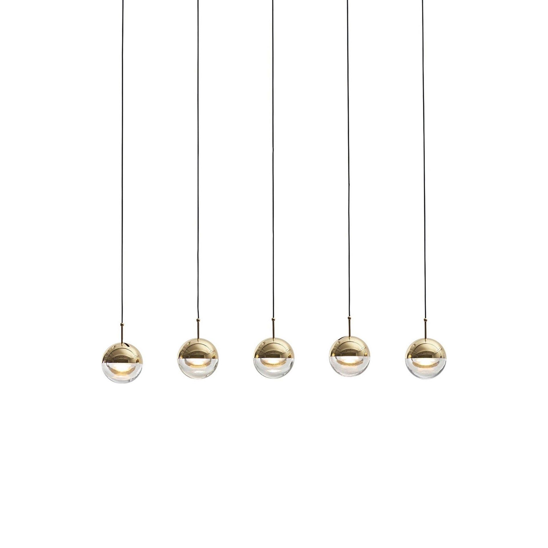 Dora Chic Brass & Glass Linear LED Pendant Light