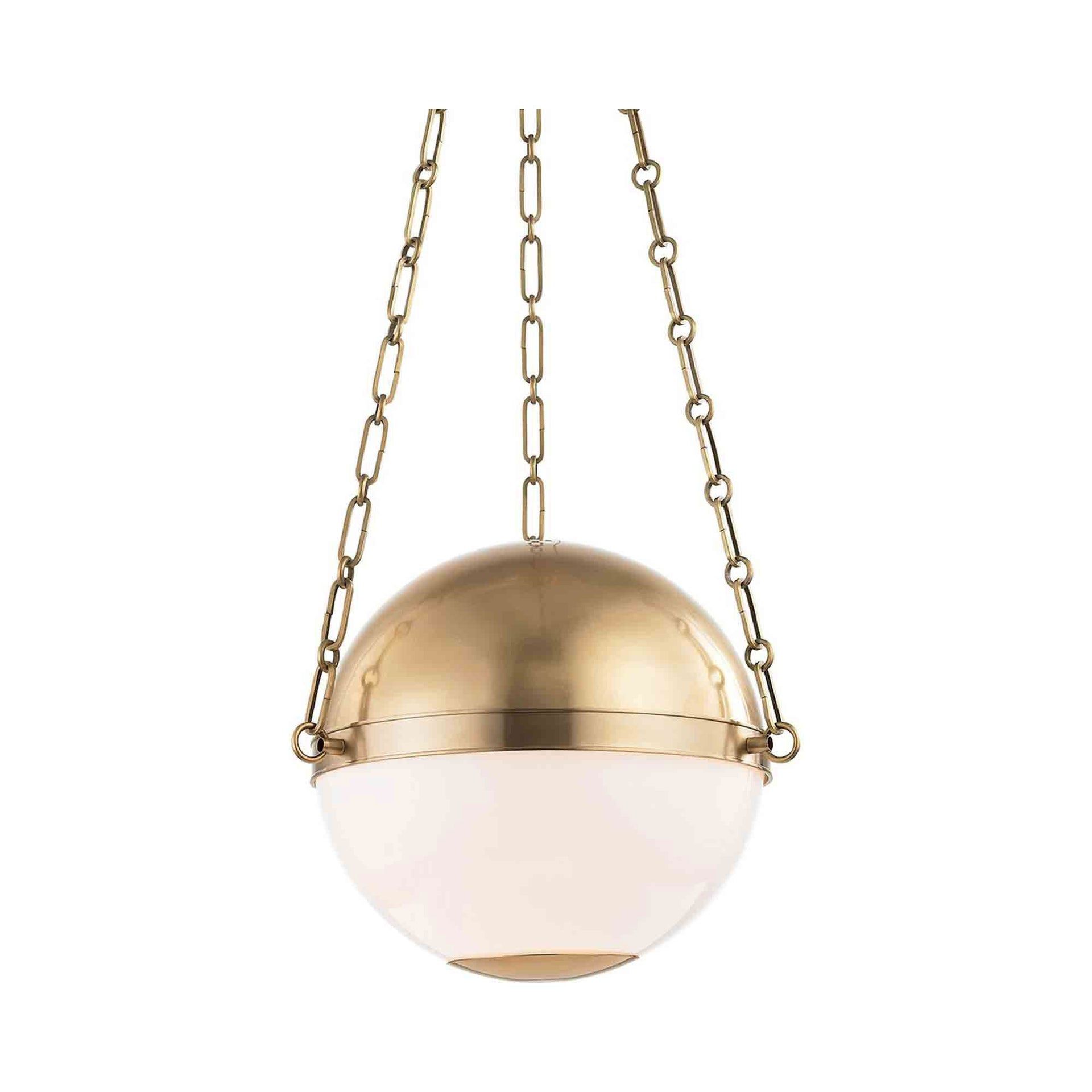 Elegant Globe 3-Light Pendant in Polished Nickel with Opal Glass