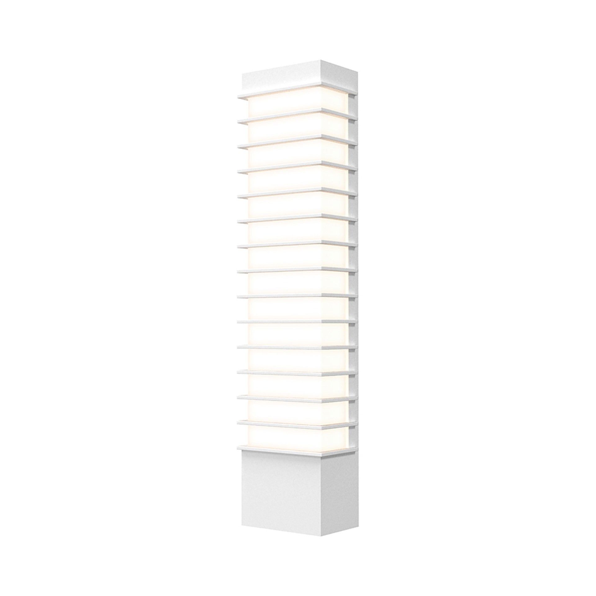 Tawa Slim Textured White LED Dimmable Wall Sconce