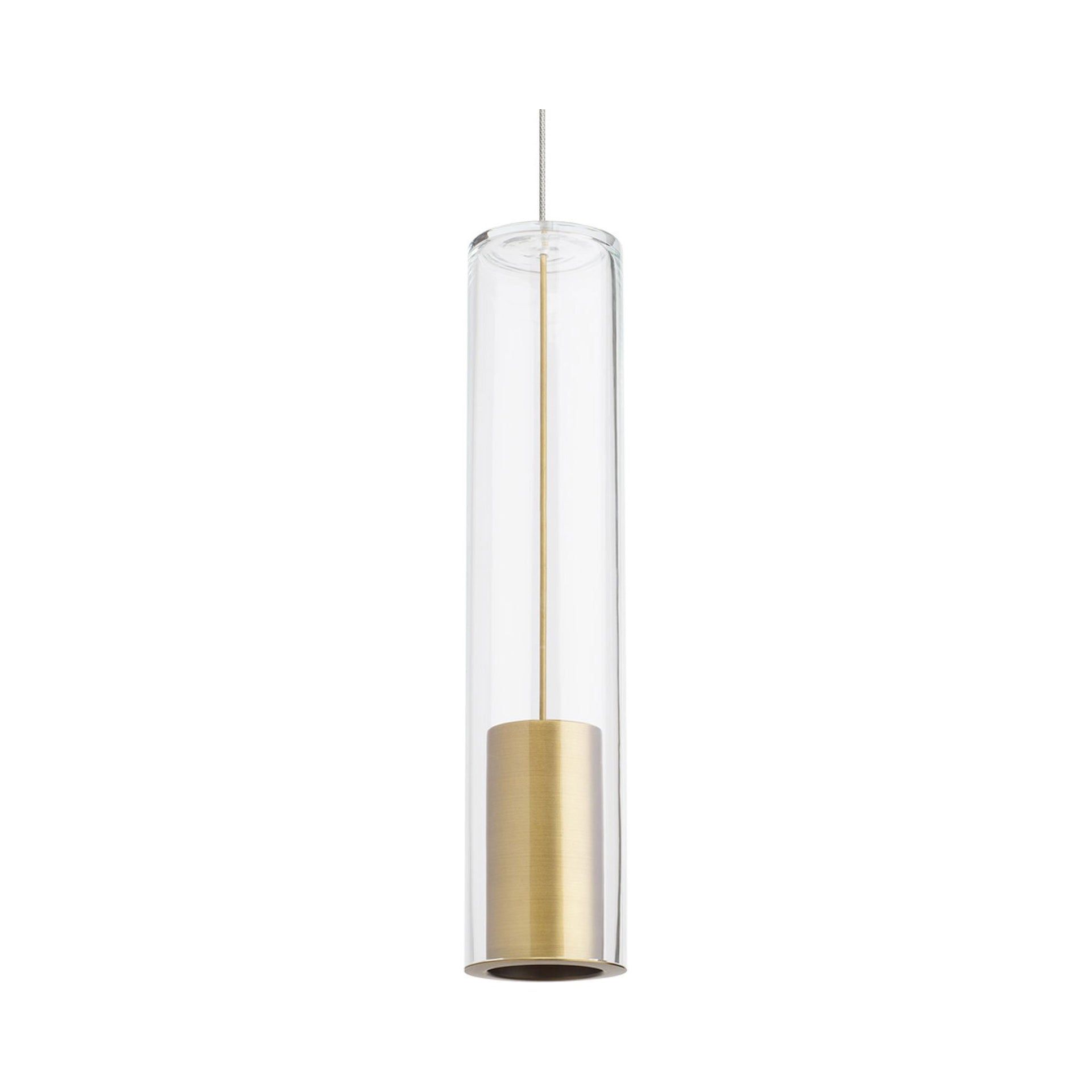 Mini Island Aged Brass LED Glass Pendant by Sean Lavin