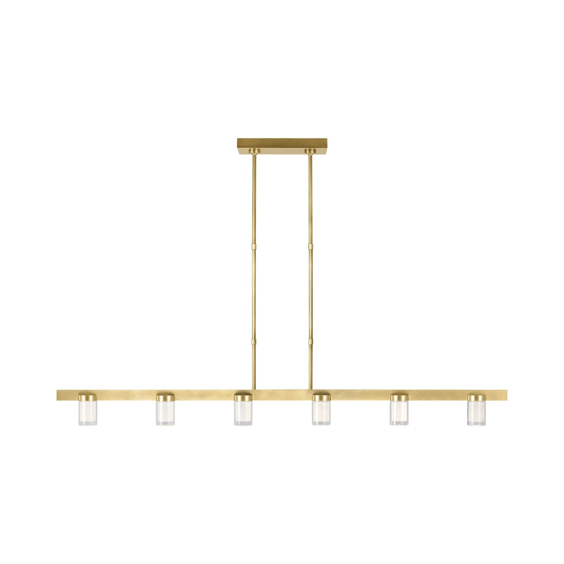 Esfera 60" Modern Brass Island LED Pendant with Crystal Shades