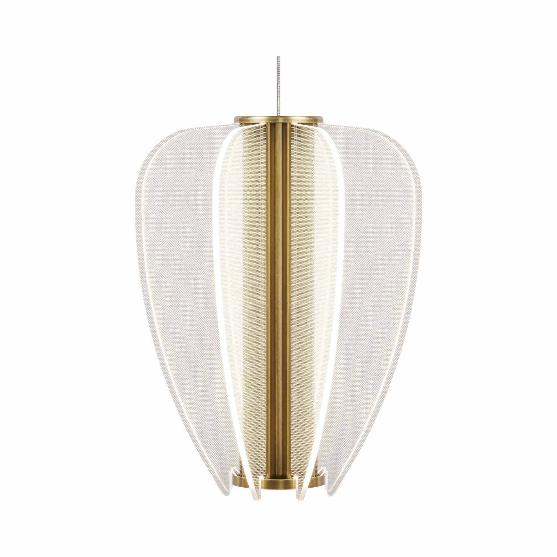 Mini Nyra LED Pendant in Plated Brass with Acrylic Petals