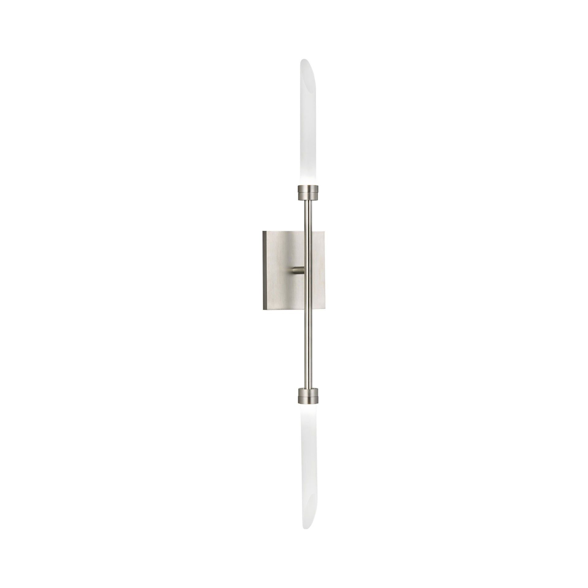 Satin Nickel Glass LED Wall Sconce with Dimmable Feature