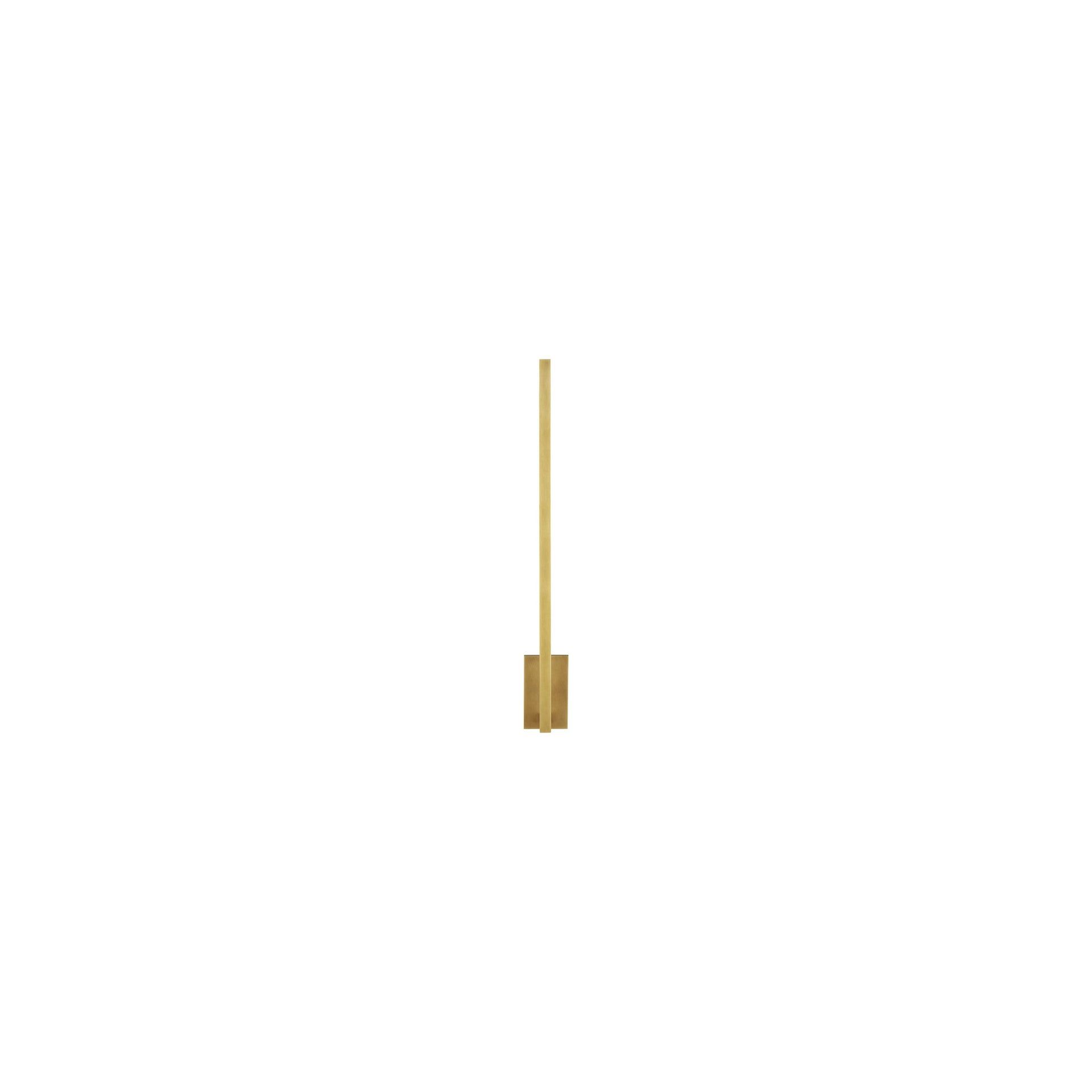 Stagger Natural Brass Slim LED Wall Sconce, Dimmable 25.1"