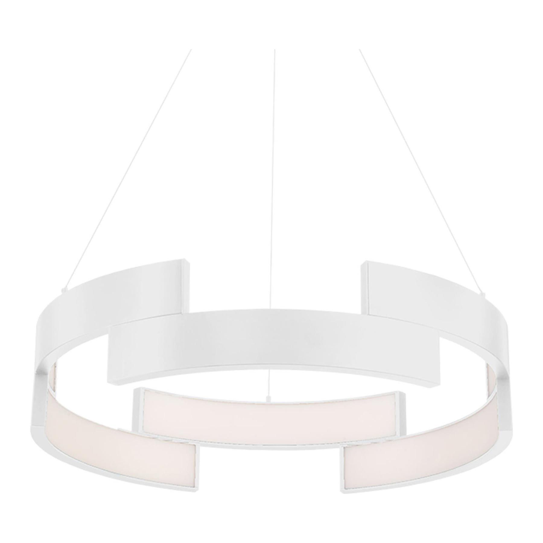 Futuristic Terraced 38" White LED Pendant Light with Energy-Efficient Glow