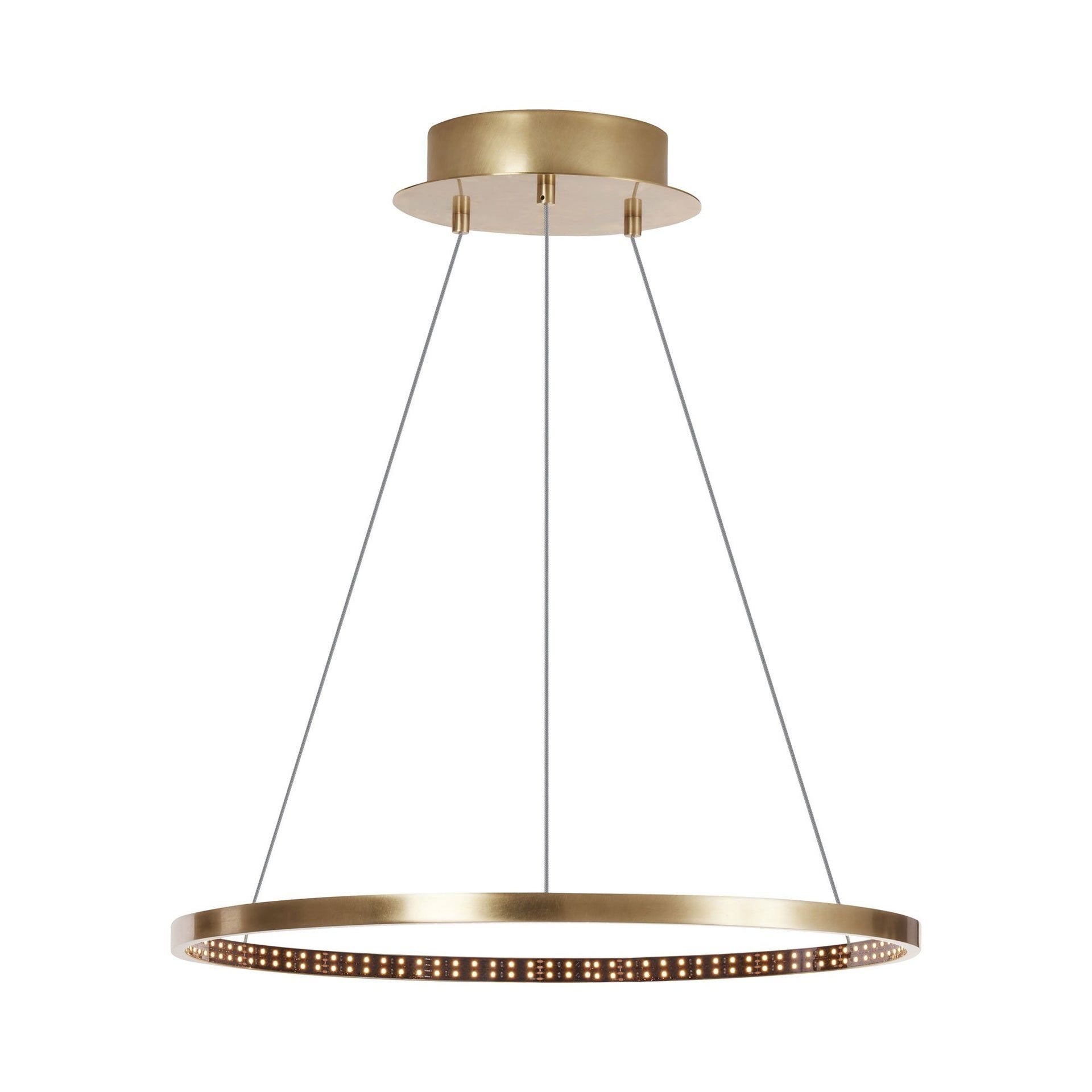 Natural Brass 24" LED Chandelier with Integrated Light