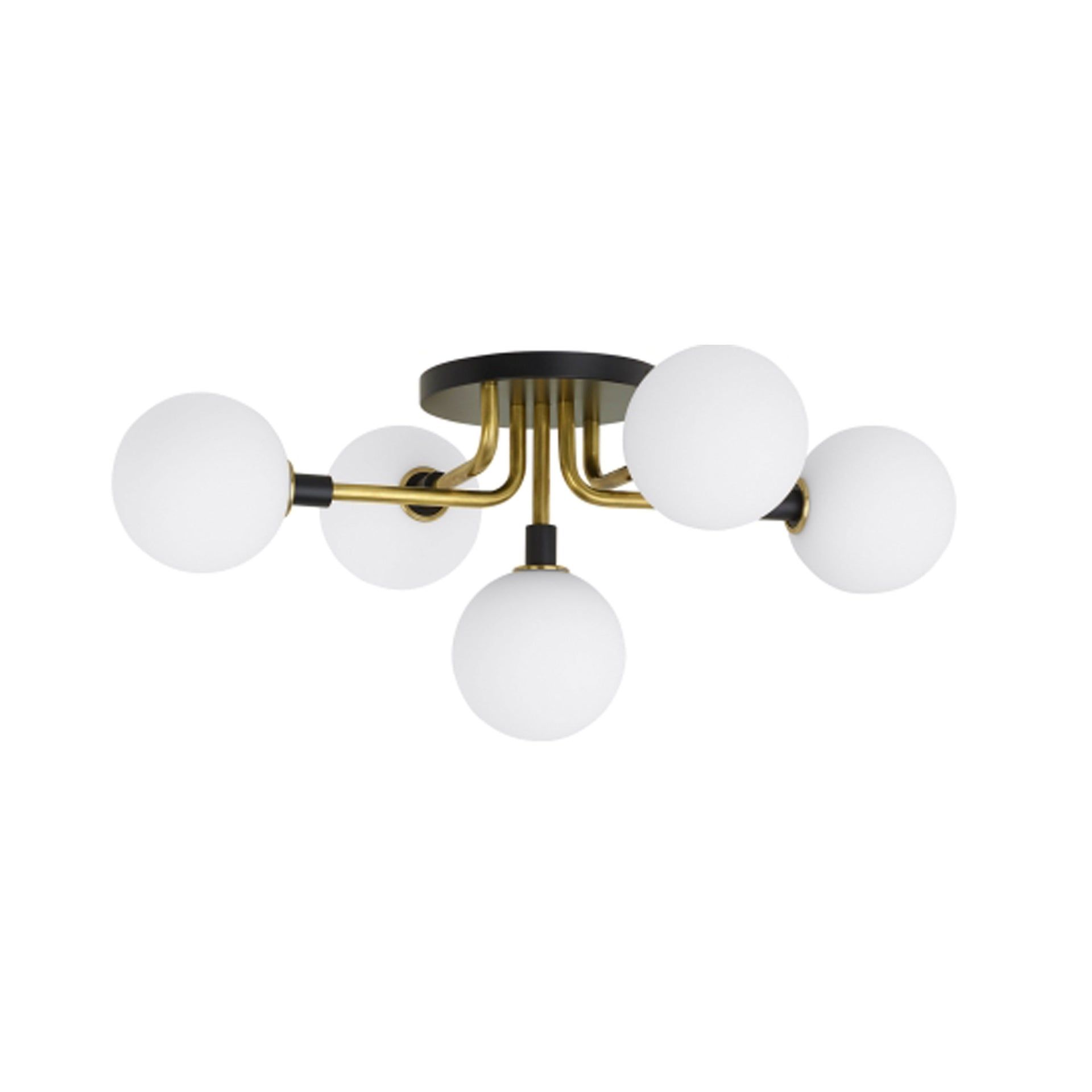 Celestial Globe 5-Light Polished Nickel & Opal Glass Flush Mount