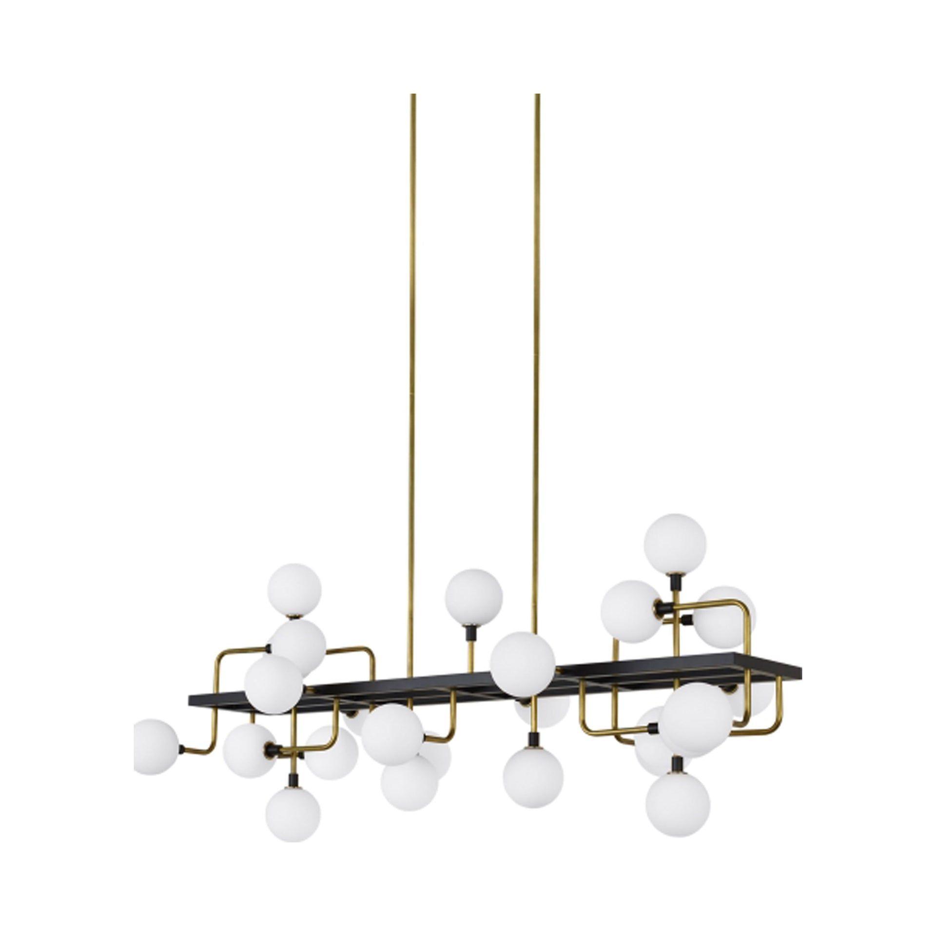 Celestial Viaggio Brass Sputnik Chandelier with Opal Glass Globes