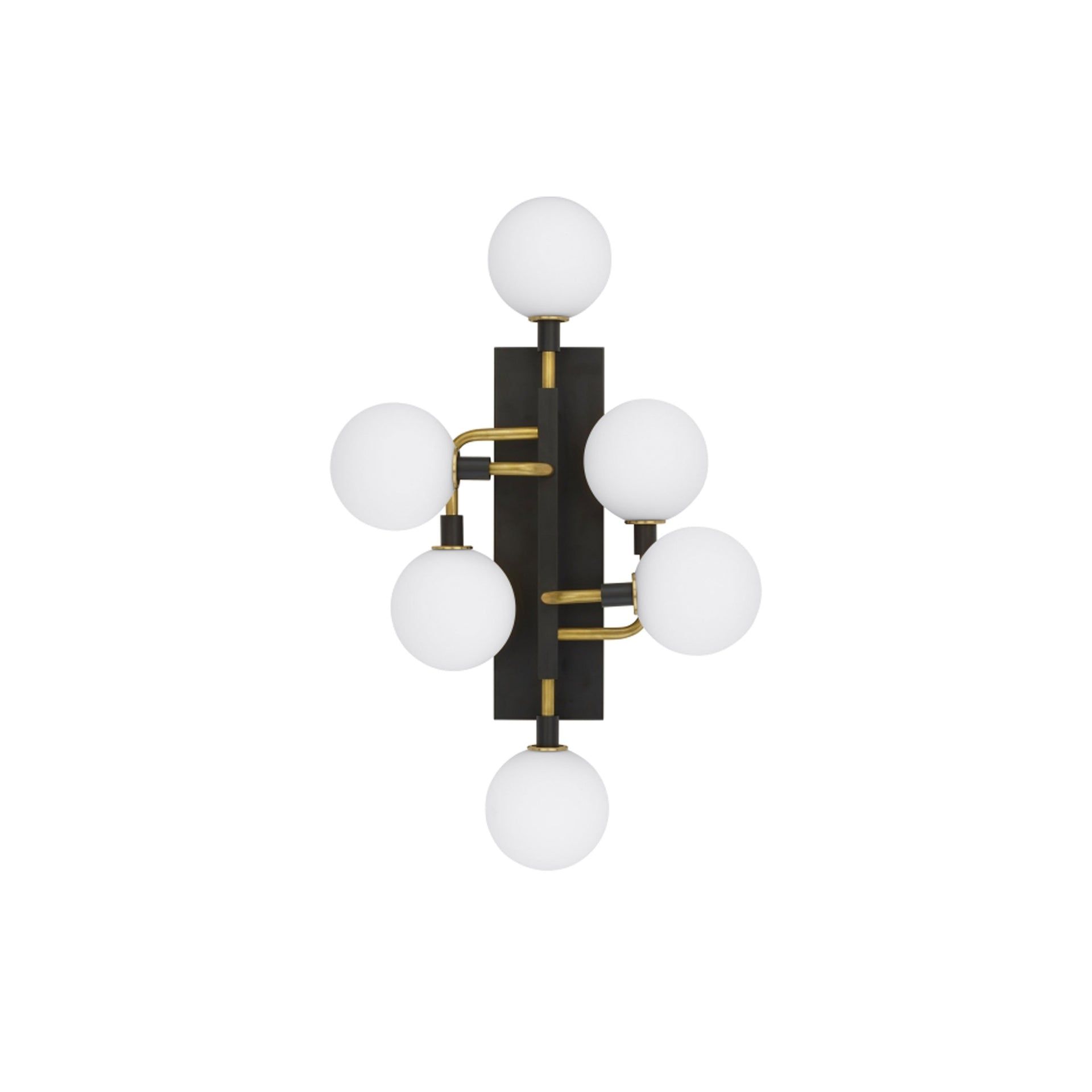 Viaggio Opal Glass & Brass 6-Light Dimmable Sconce by Sean Lavin
