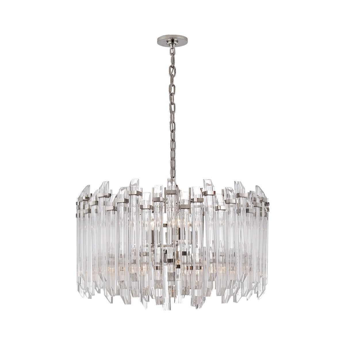 Adele Polished Nickel 20" Crystal-Accented Plug-in Chandelier